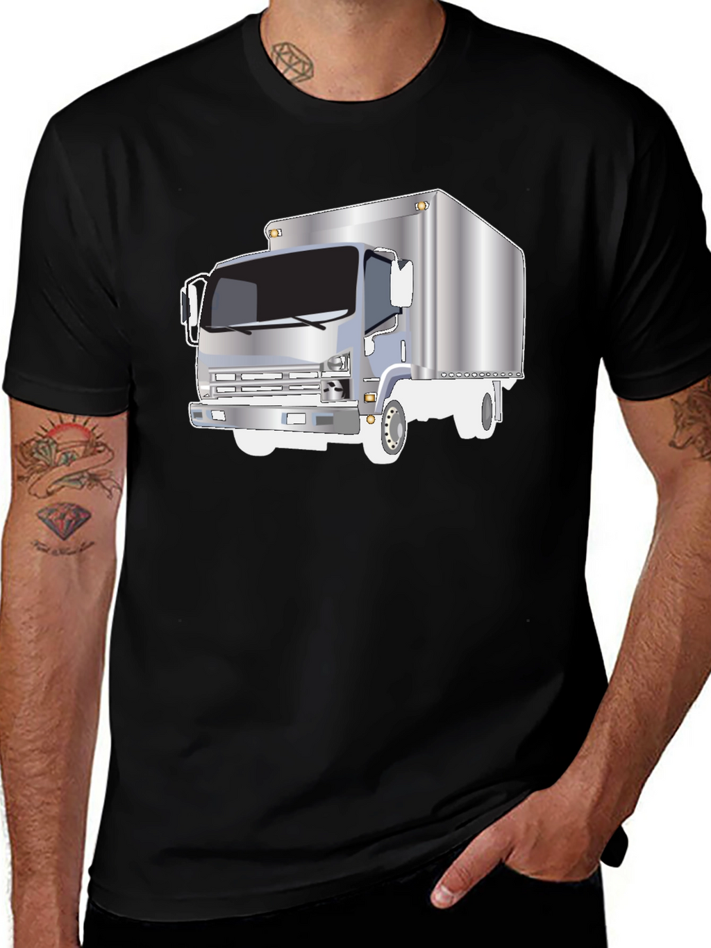 Truck Graphic Tee - Black Cotton Blend