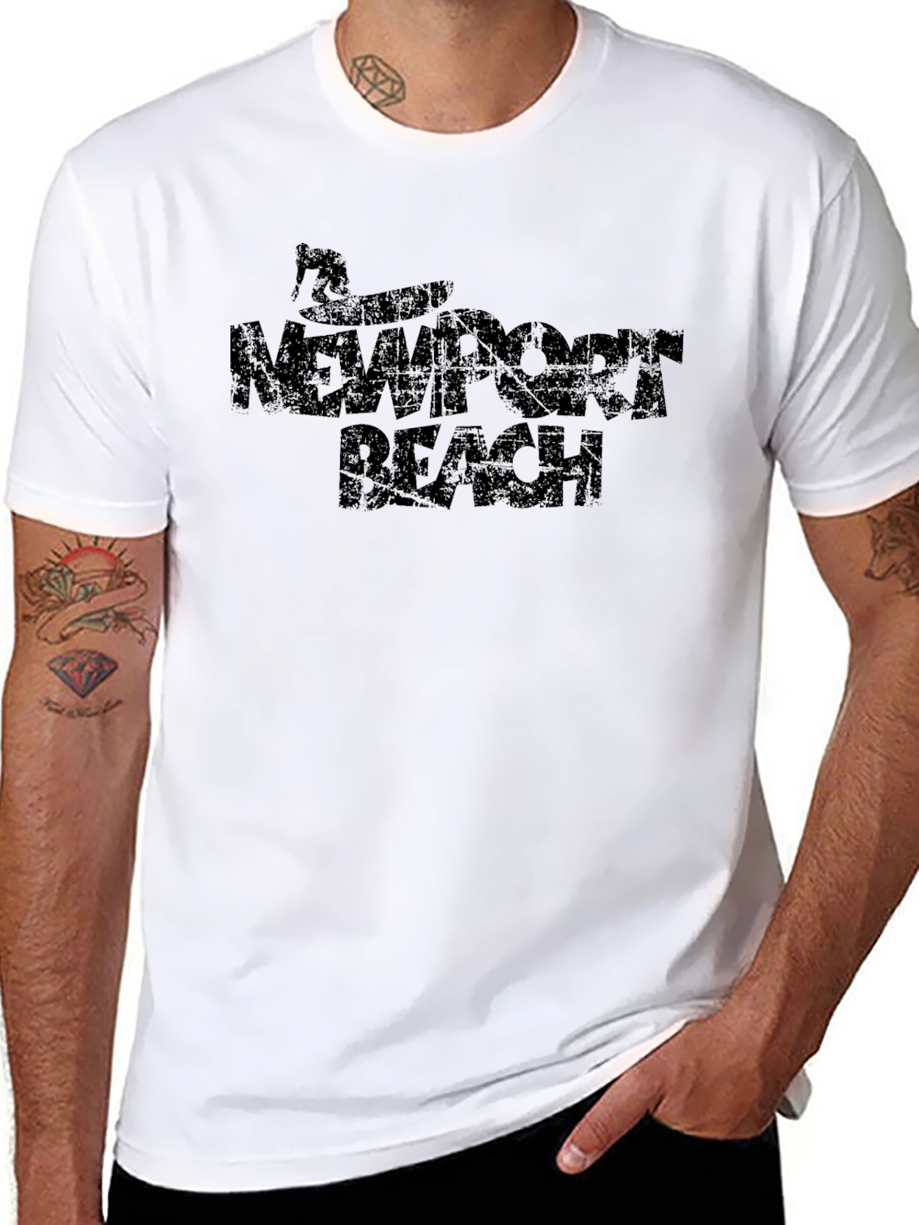 Newport Beach Black Graphic Tee