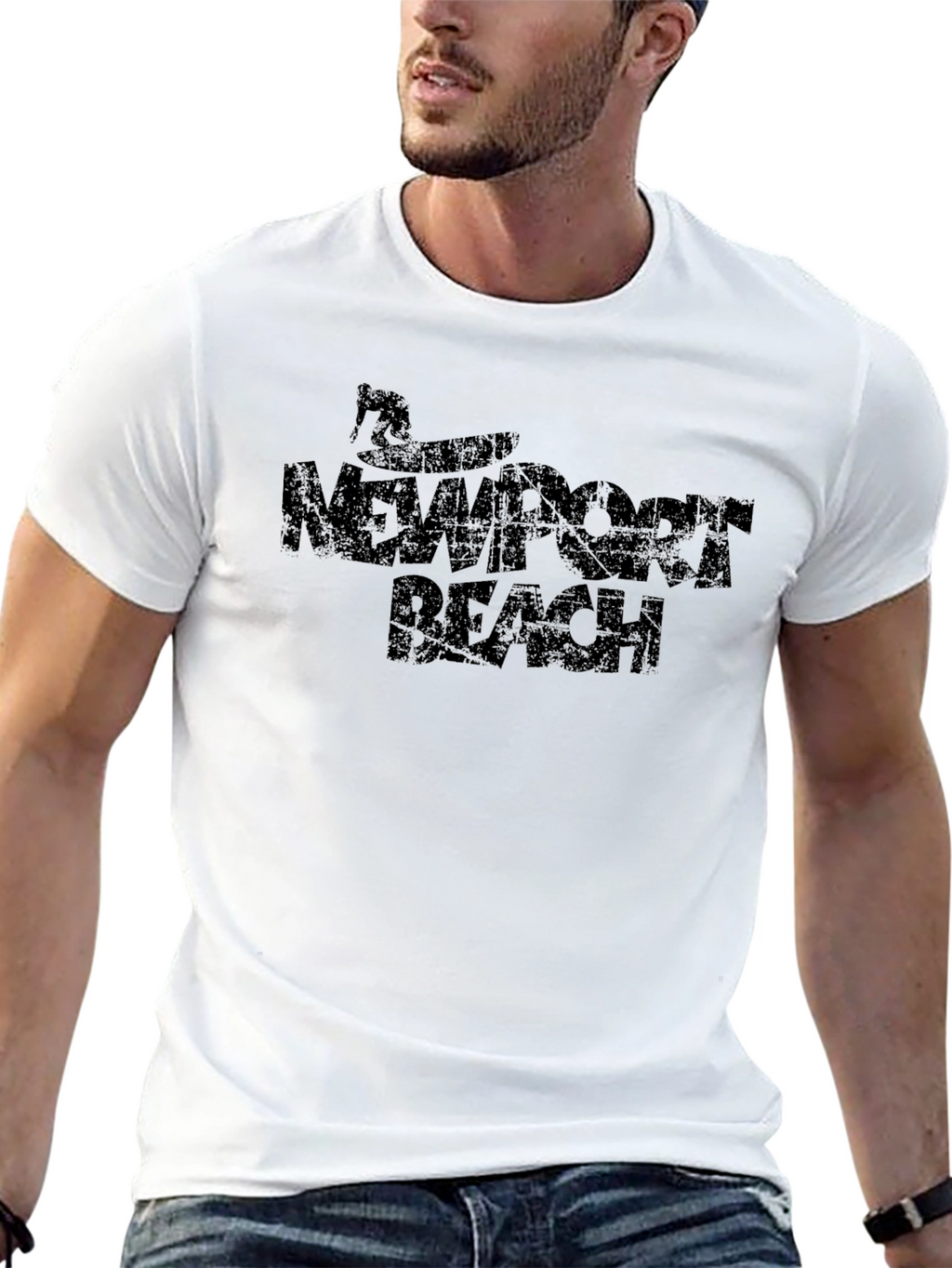 Newport Beach Black Graphic Tee