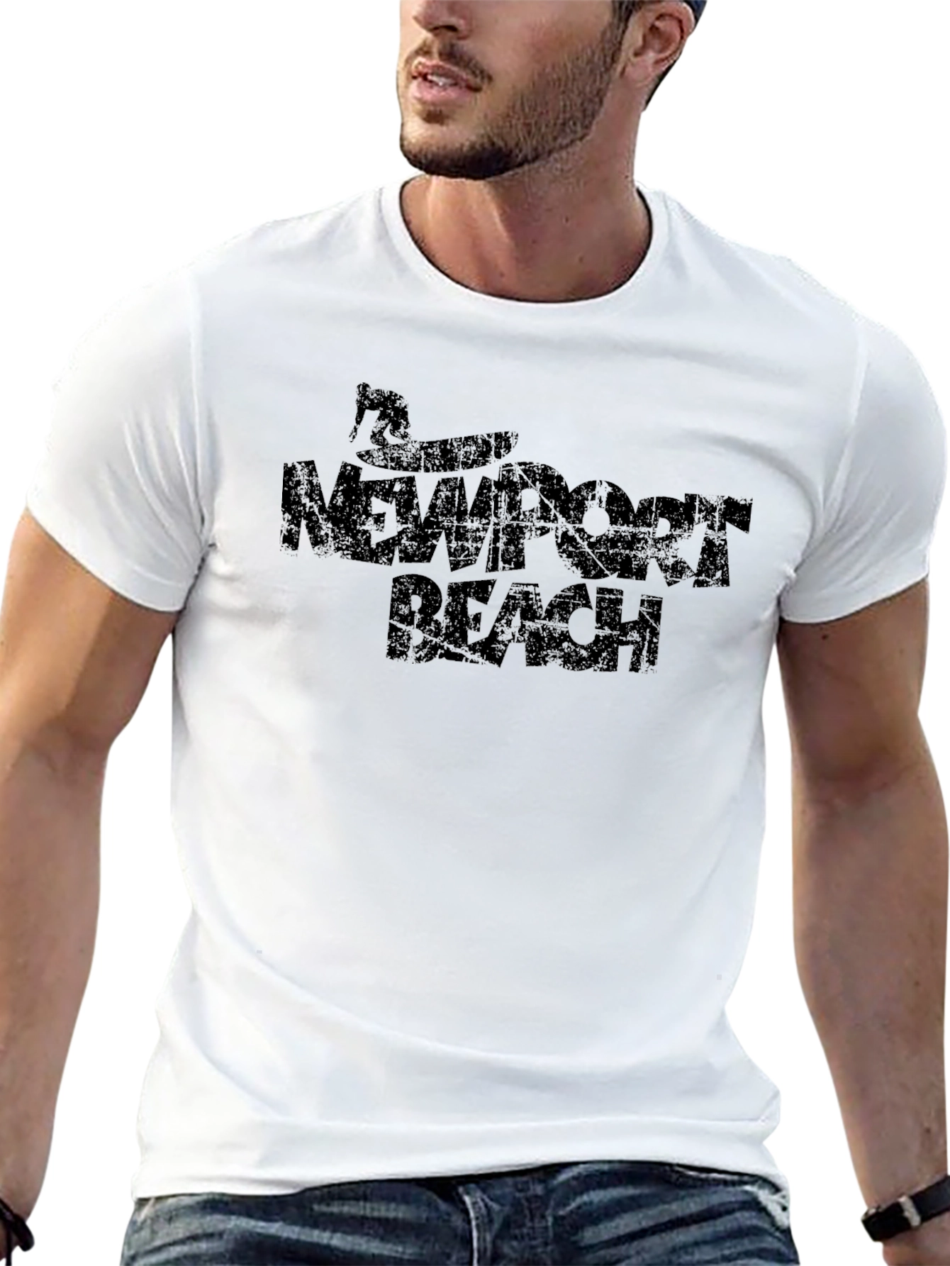 Newport Beach Black Graphic Tee