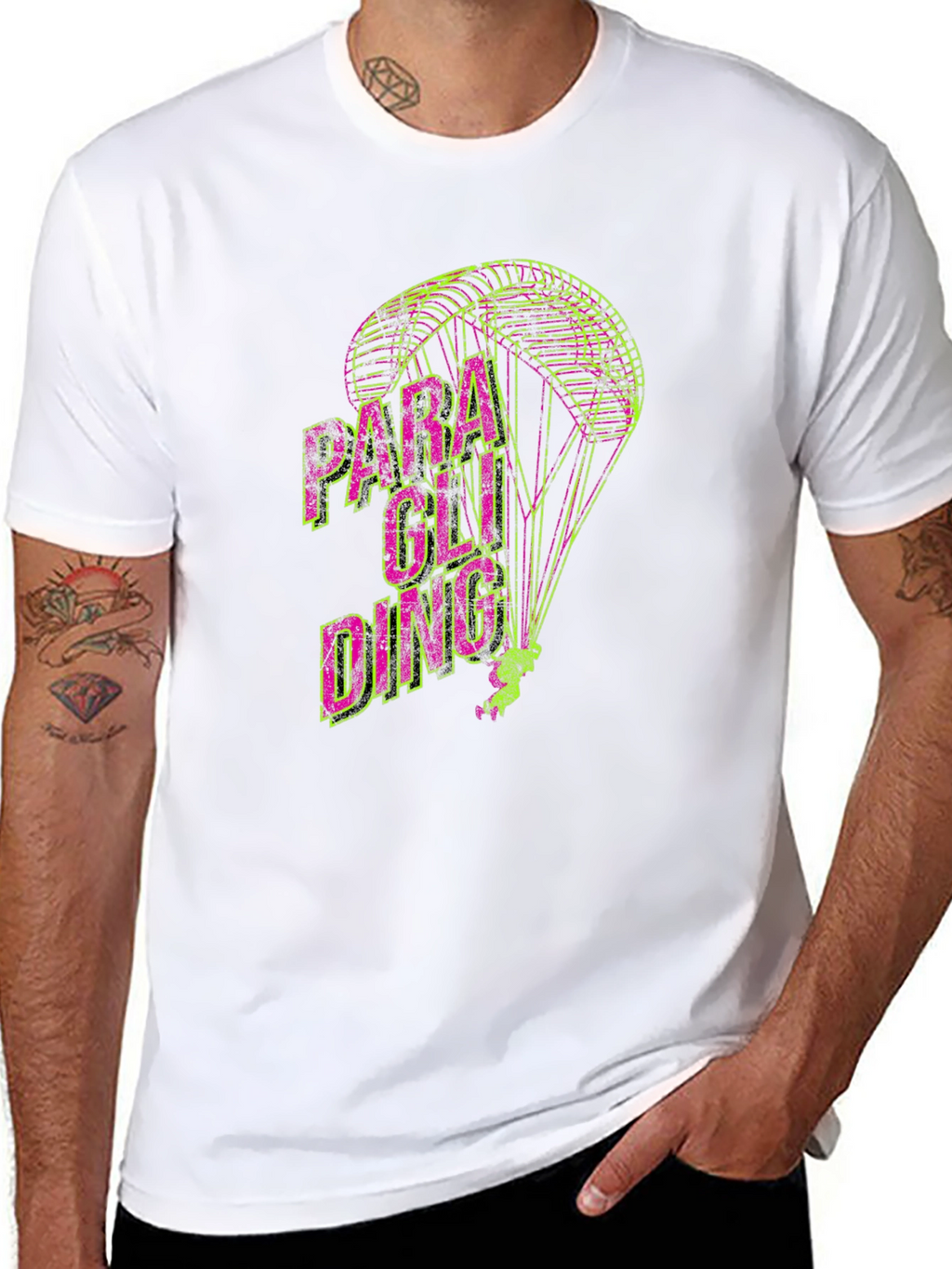 Paragliding Graphic Print T-Shirt | Mens Crew Neck Tee