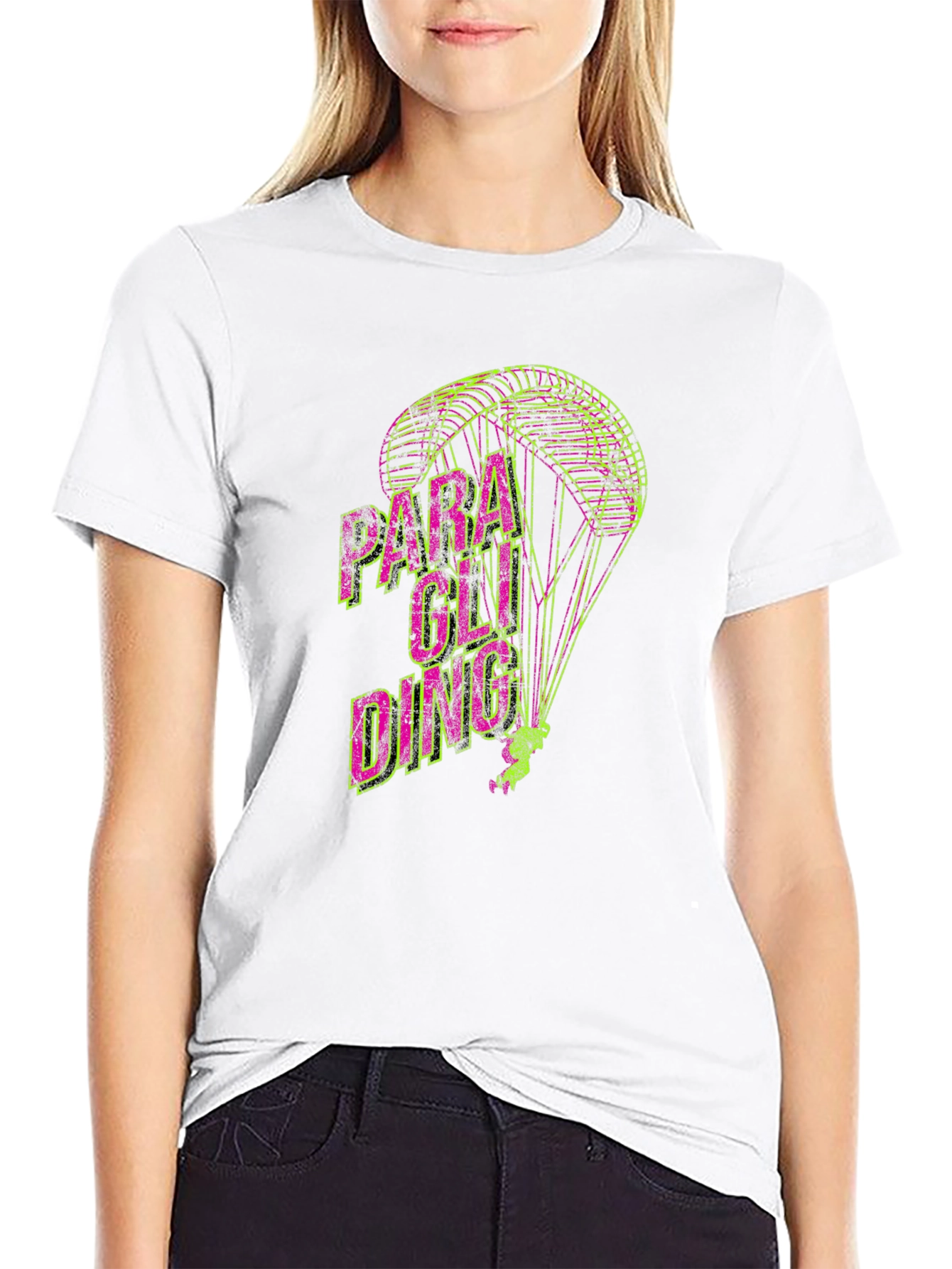 Paragliding Graphic Print T-Shirt | Mens Crew Neck Tee