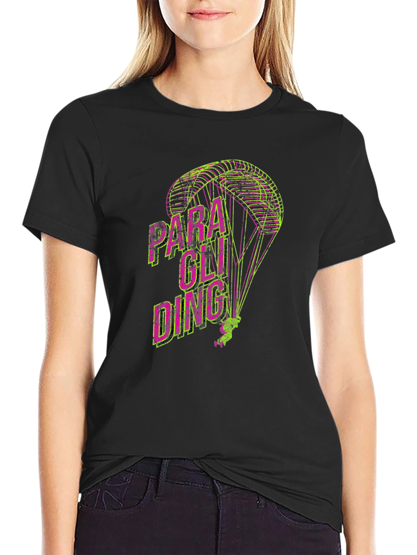 Paragliding Graphic Print T-Shirt | Mens Crew Neck Tee