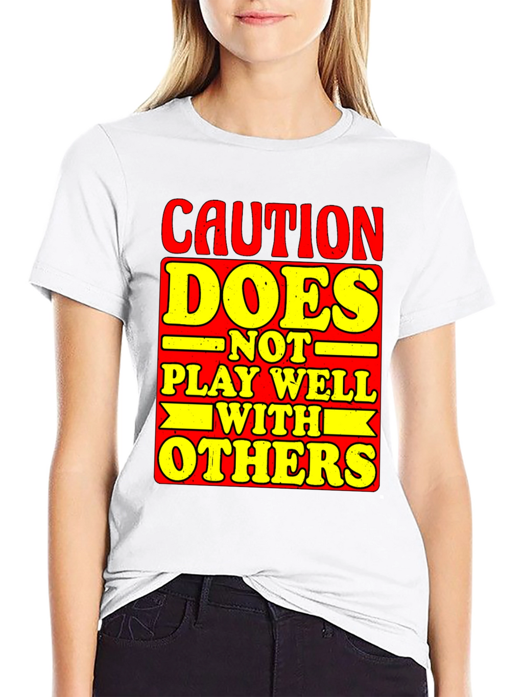 Caution Does Not Play Well With Others Graphic Tee