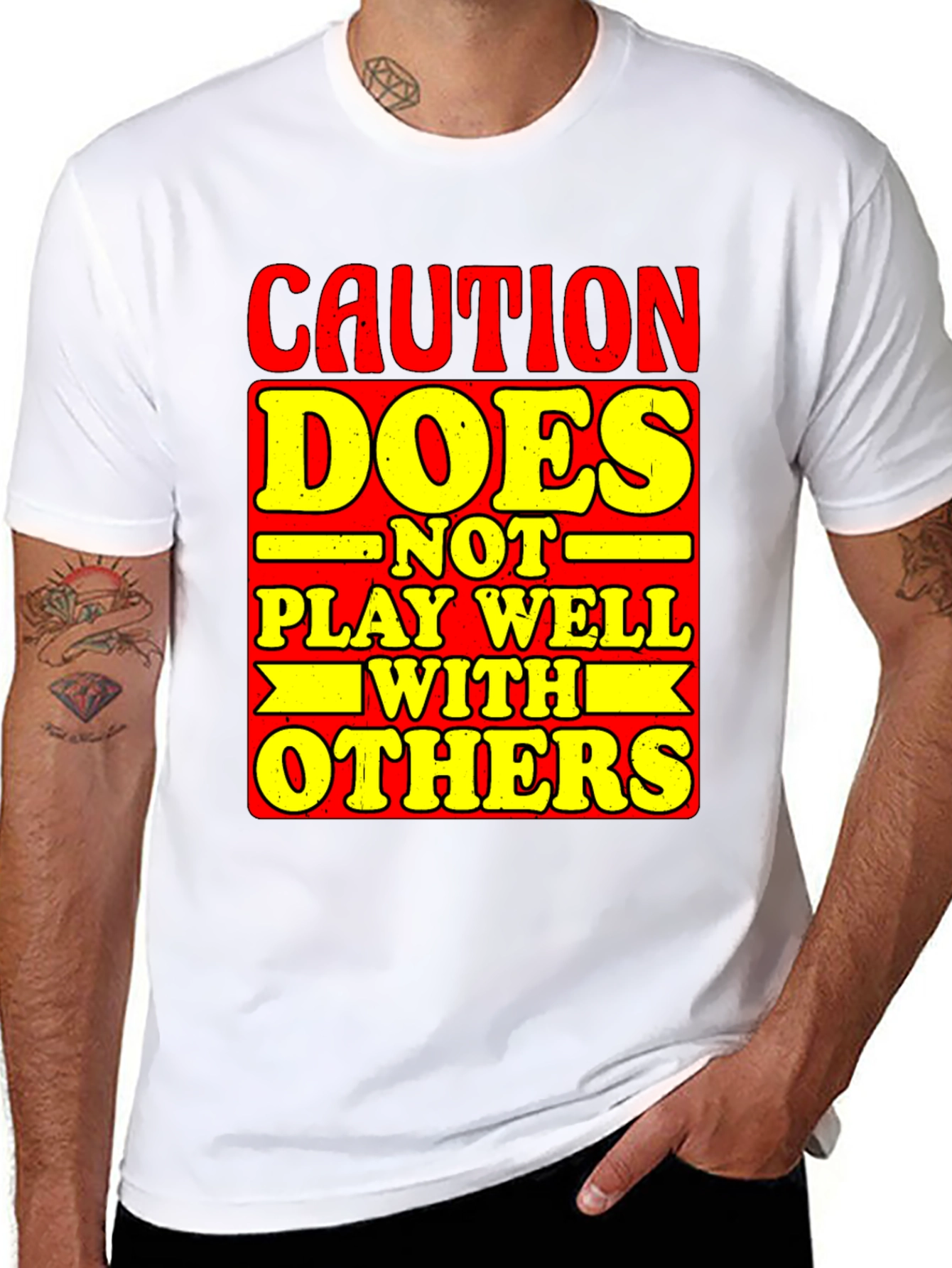 Caution Does Not Play Well With Others Graphic Tee