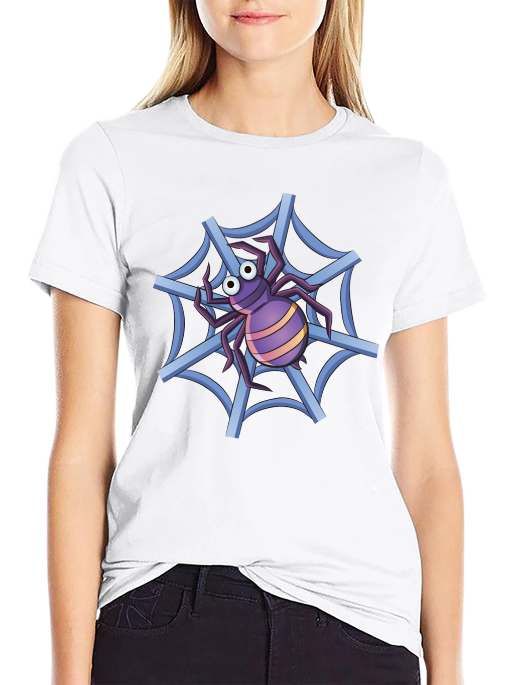 Spider Web T-Shirt - Cartoon Graphic Tee