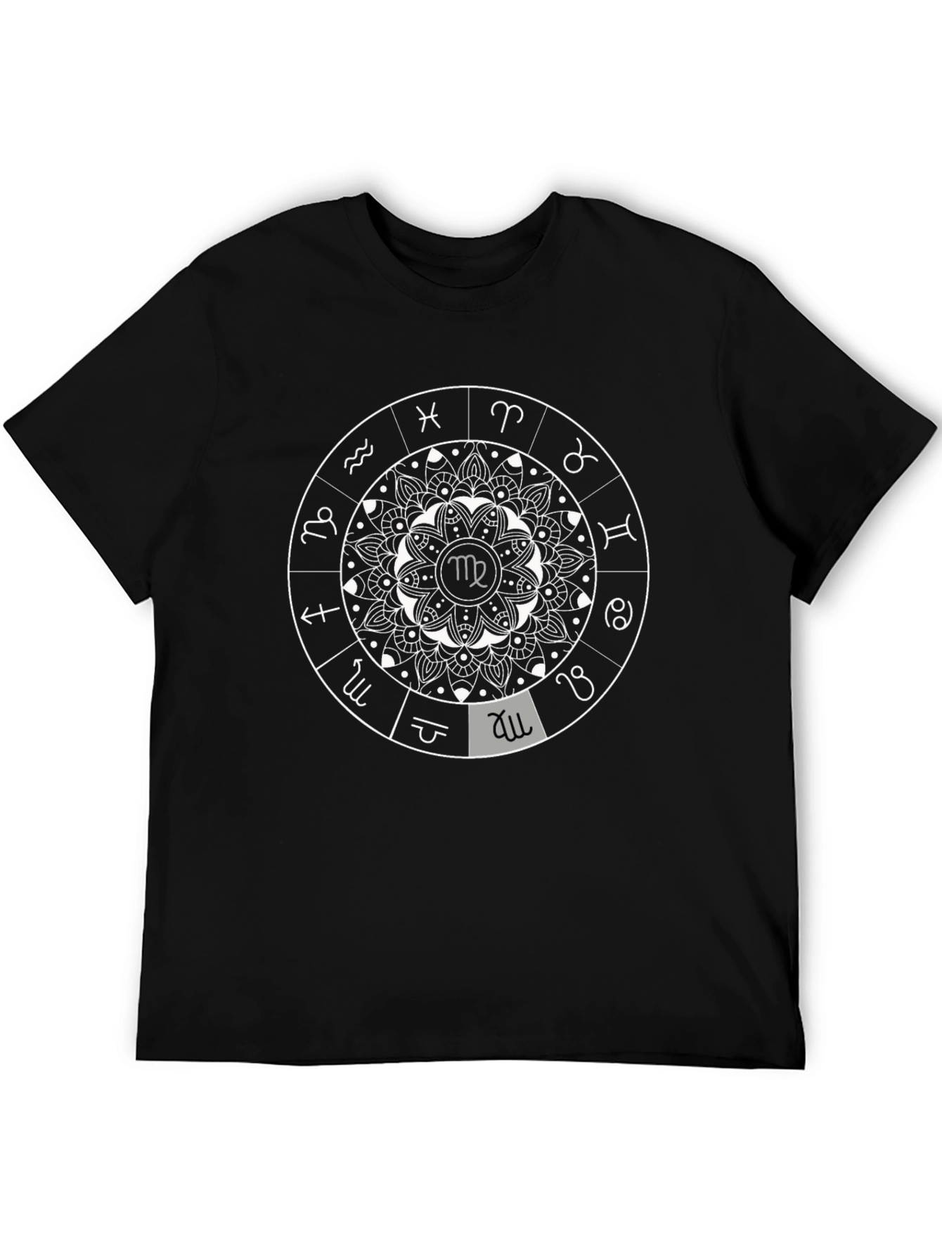 Zodiac Mandala Graphic Tee - Stylish Astrology T-Shirt