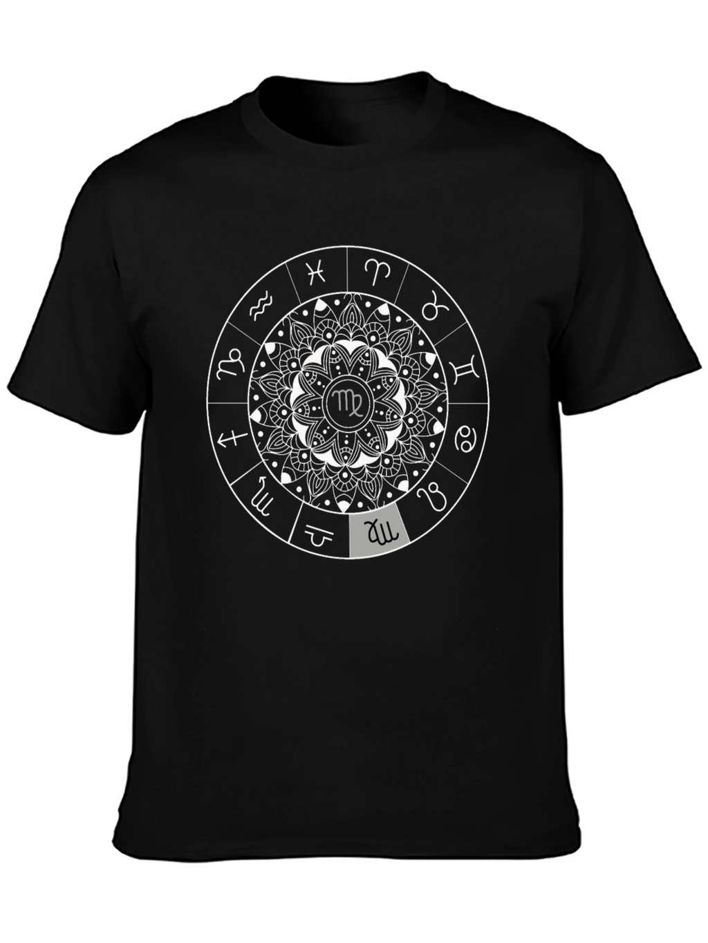 Zodiac Mandala Graphic Tee - Stylish Astrology T-Shirt