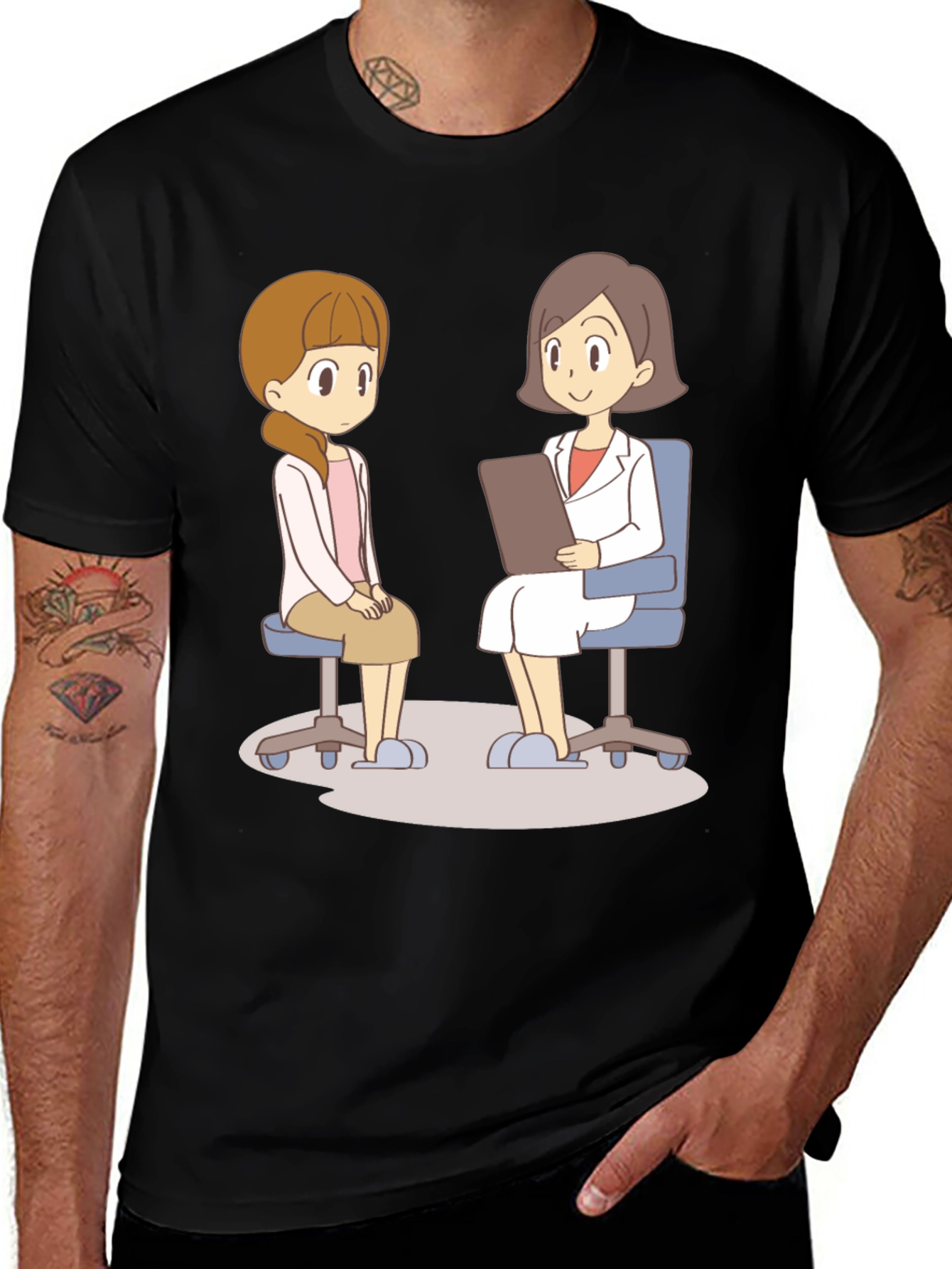 Cartoon Therapy T-Shirt - Mental Health Awareness