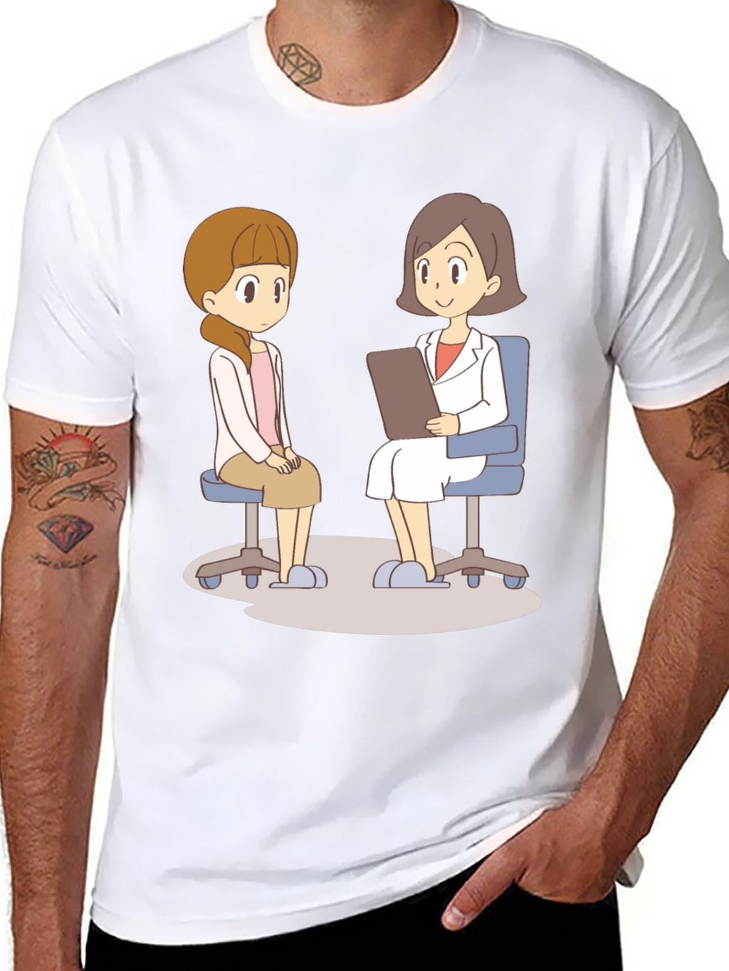 Cartoon Therapy T-Shirt - Mental Health Awareness