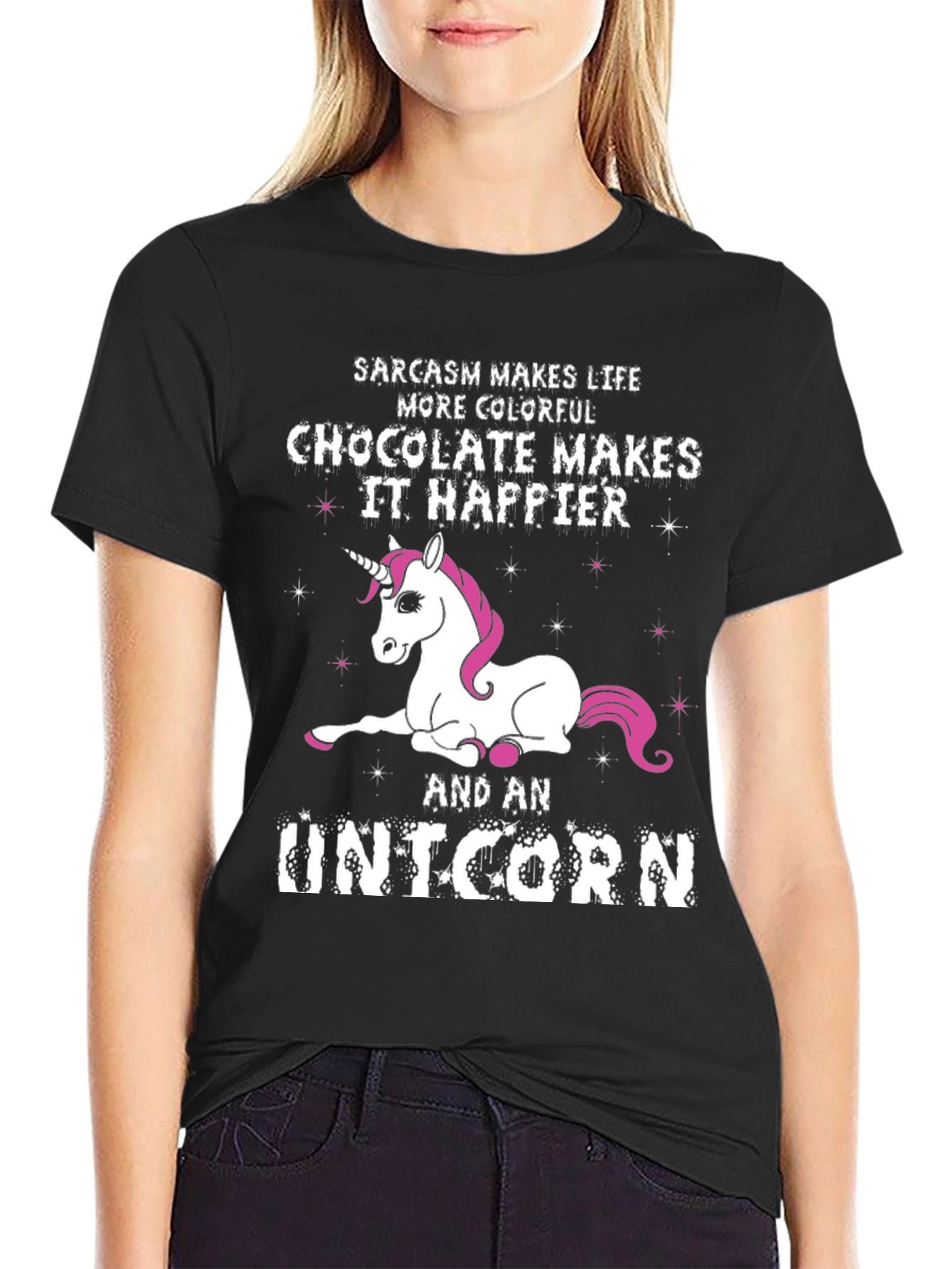 Sarcasm Chocolate Unicorn Graphic Tee