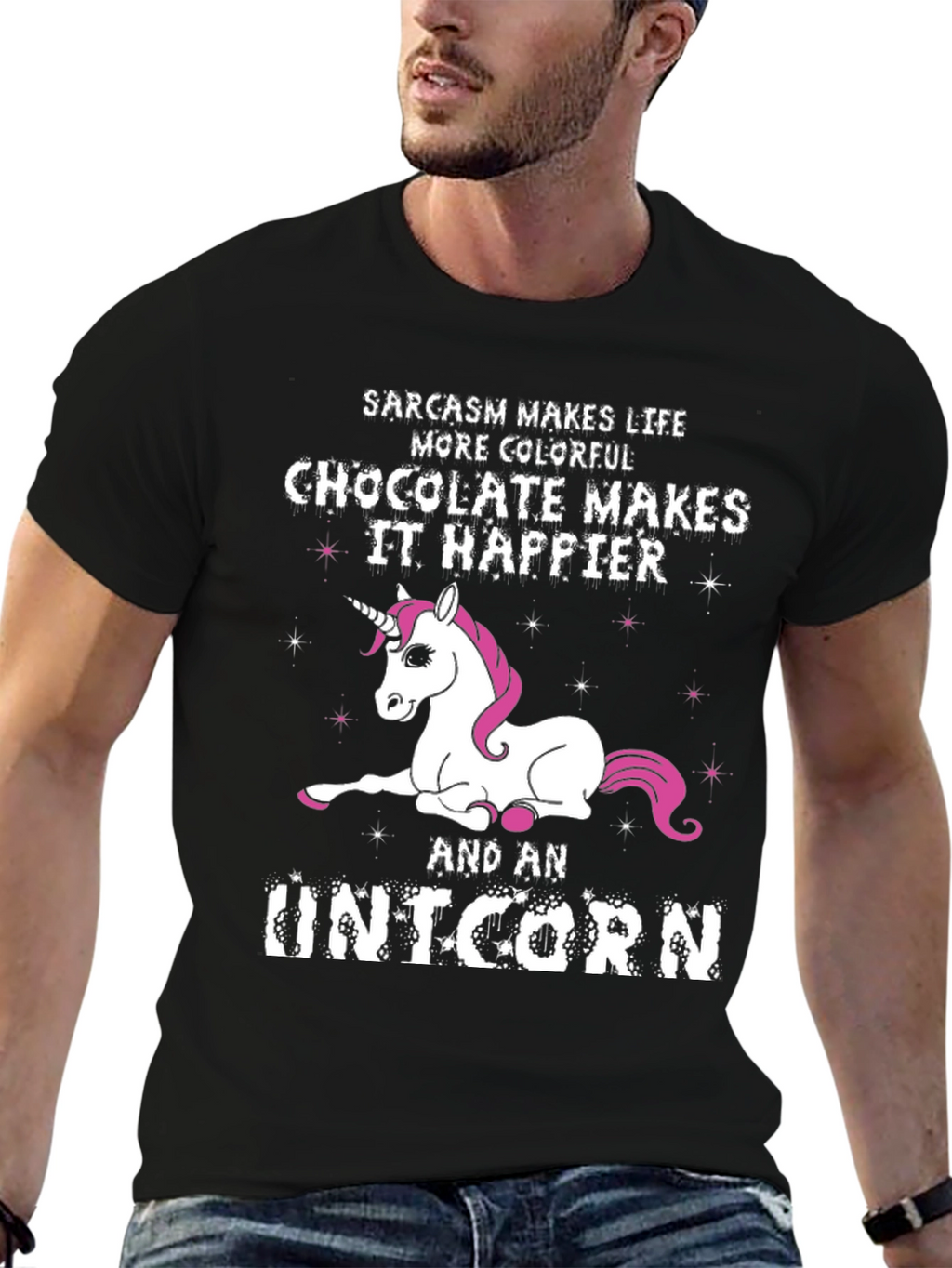 Sarcasm Chocolate Unicorn Graphic Tee