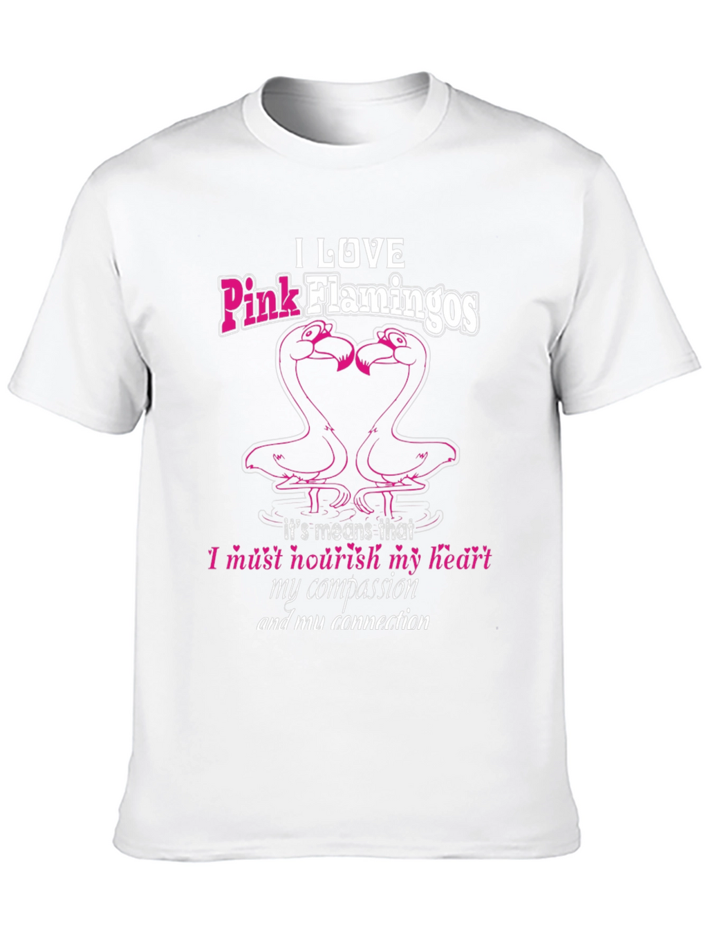 I Love Pink Flamingos Black T-Shirt