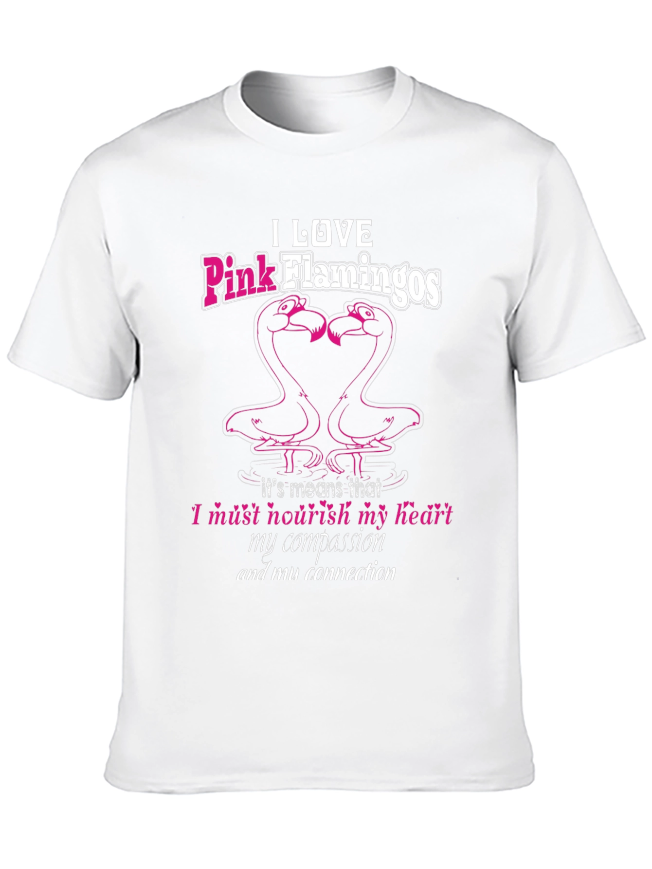 I Love Pink Flamingos Black T-Shirt