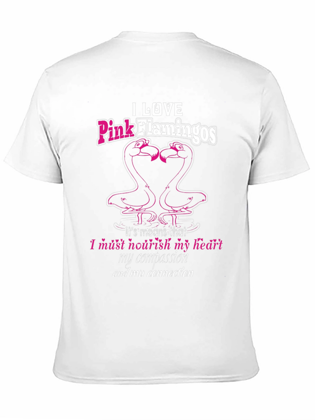 I Love Pink Flamingos Black T-Shirt
