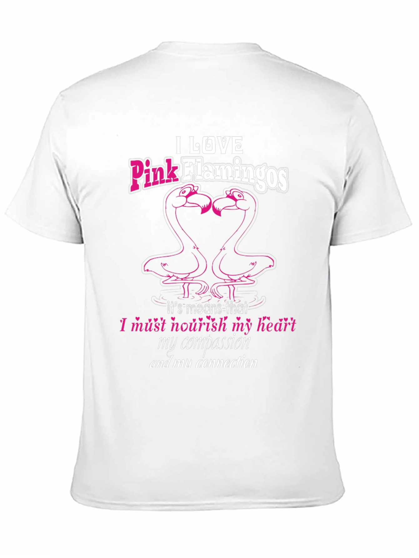 I Love Pink Flamingos Black T-Shirt