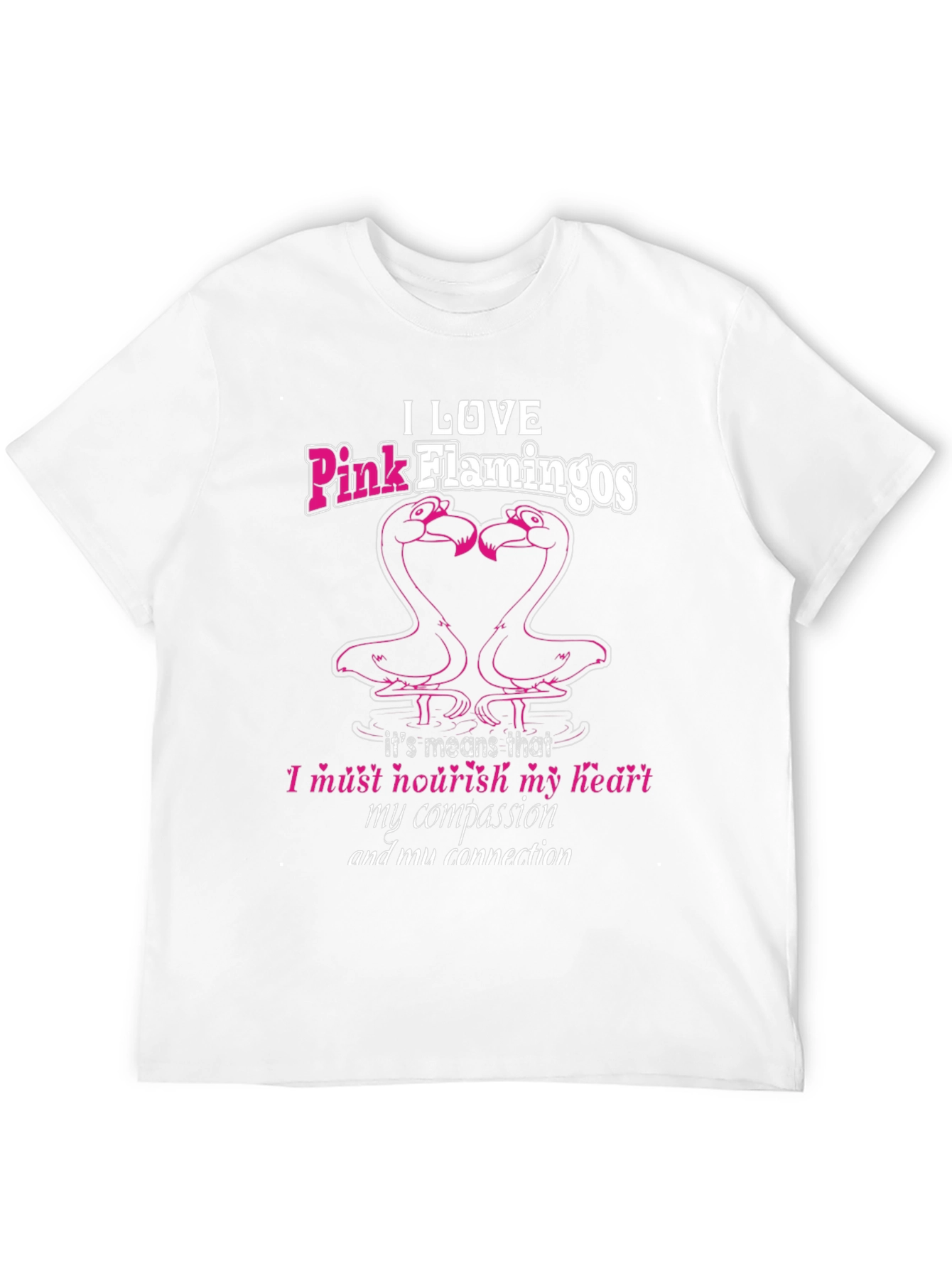 I Love Pink Flamingos Black T-Shirt