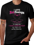 I Love Pink Flamingos Black T-Shirt