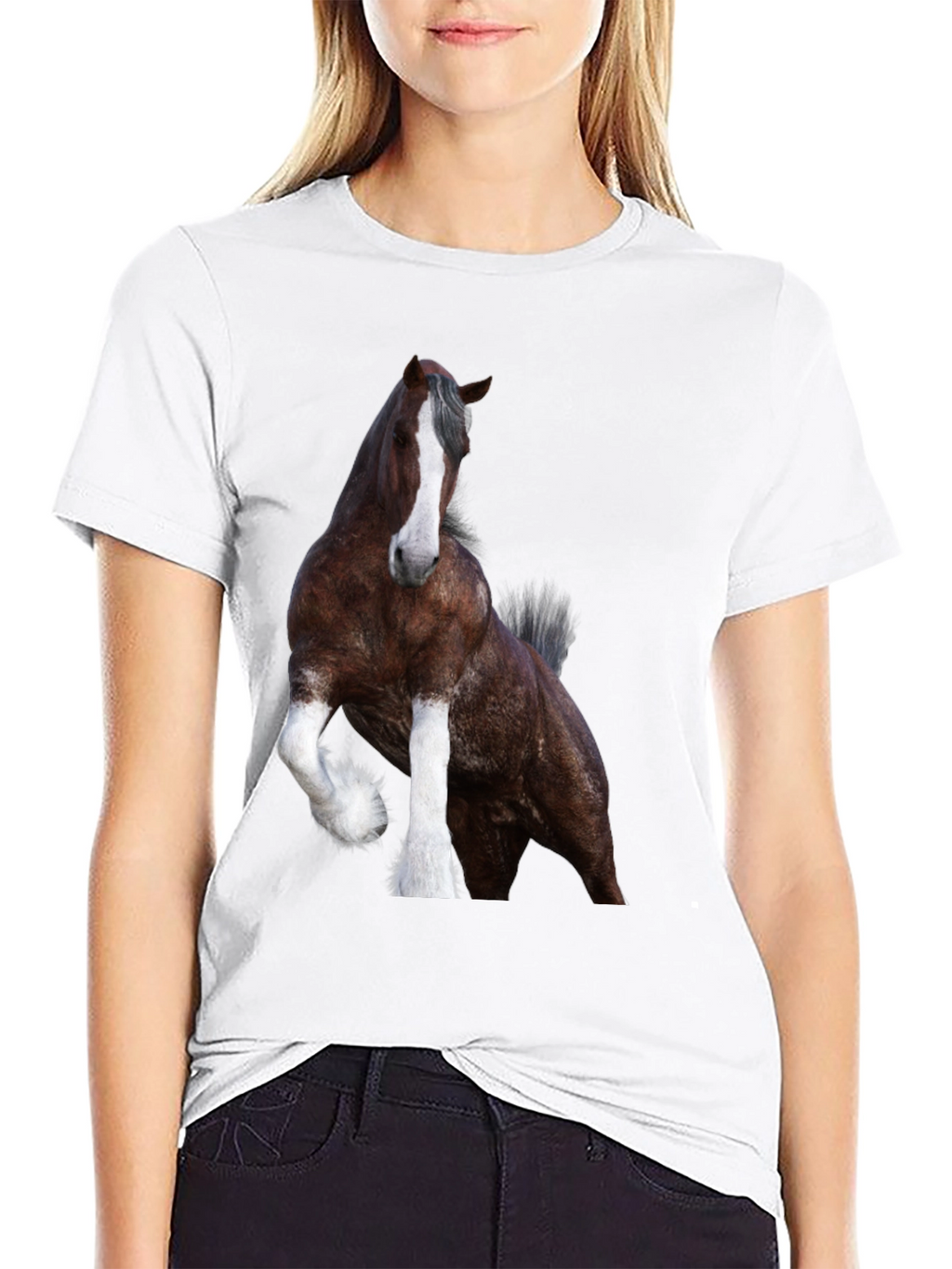 Horse Graphic Black T-Shirt | Animal Tee