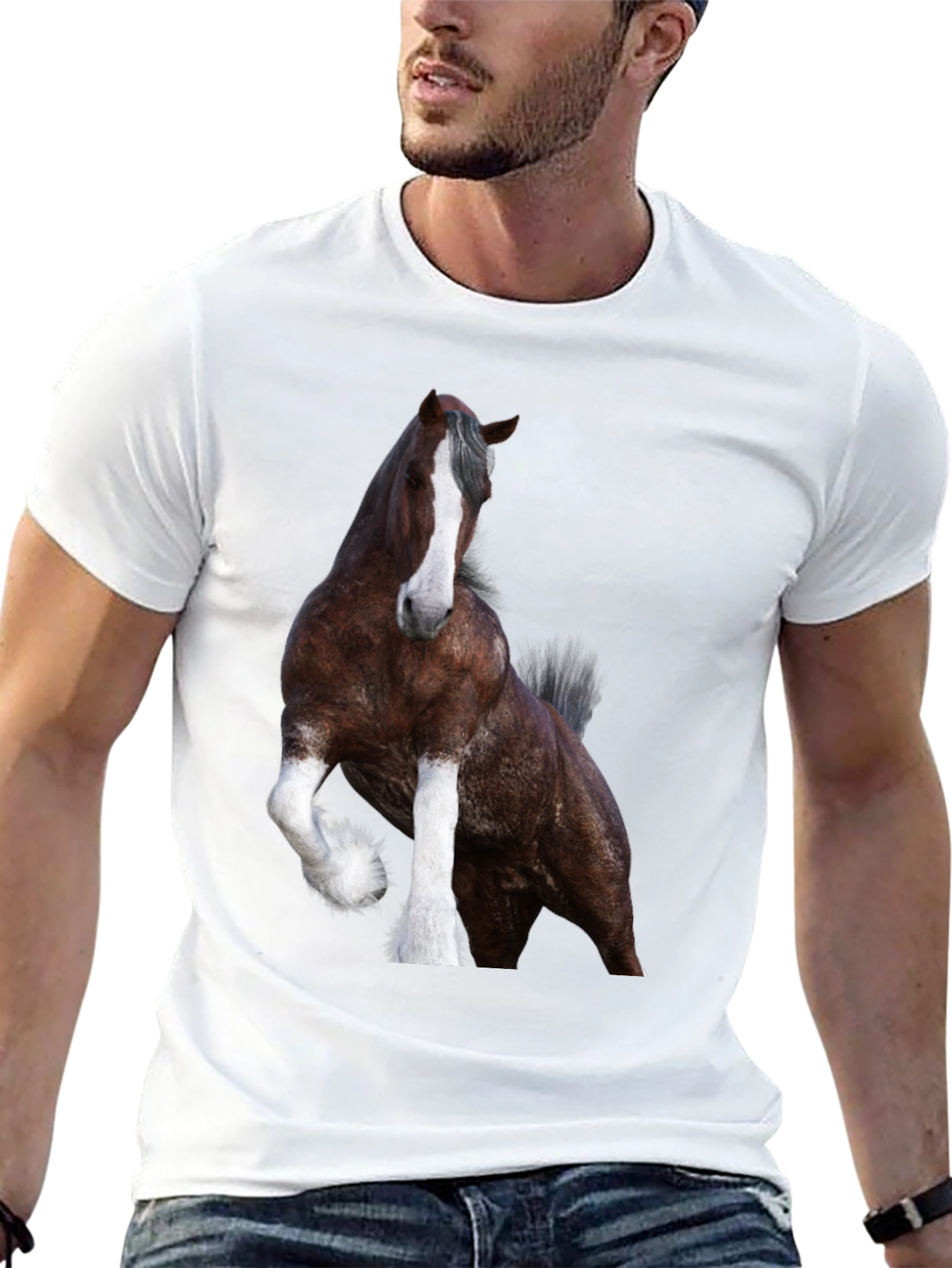 Horse Graphic Black T-Shirt | Animal Tee