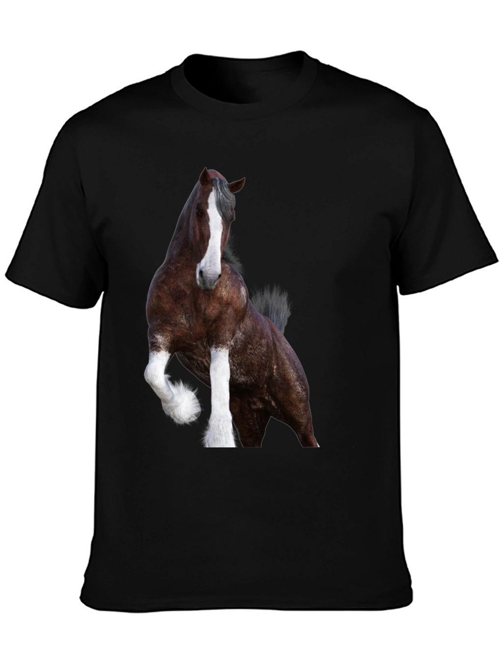 Horse Graphic Black T-Shirt | Animal Tee