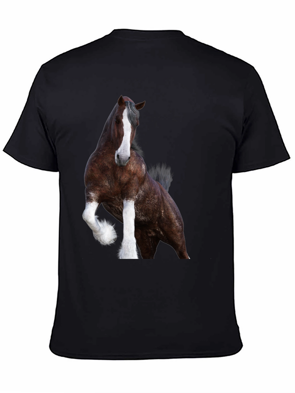 Horse Graphic Black T-Shirt | Animal Tee