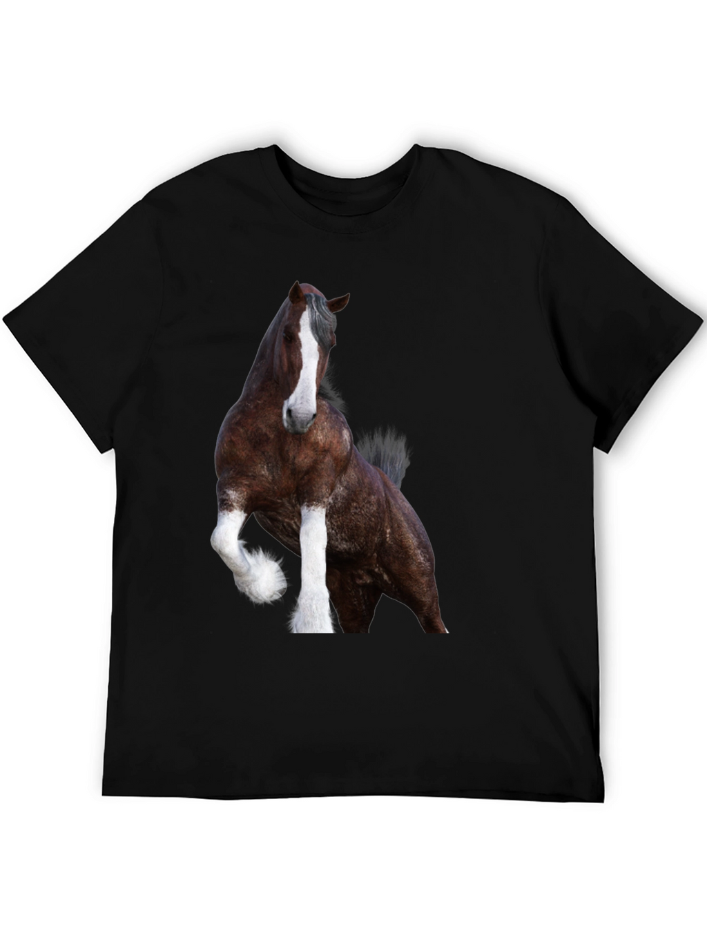 Horse Graphic Black T-Shirt | Animal Tee