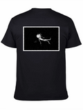 Ghostly Figure Graphic Tee - Black Cotton Comfort