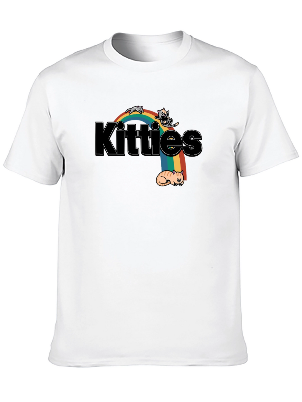 Kitties Rainbow Graphic T-Shirt - Cute Cat Lover Tee