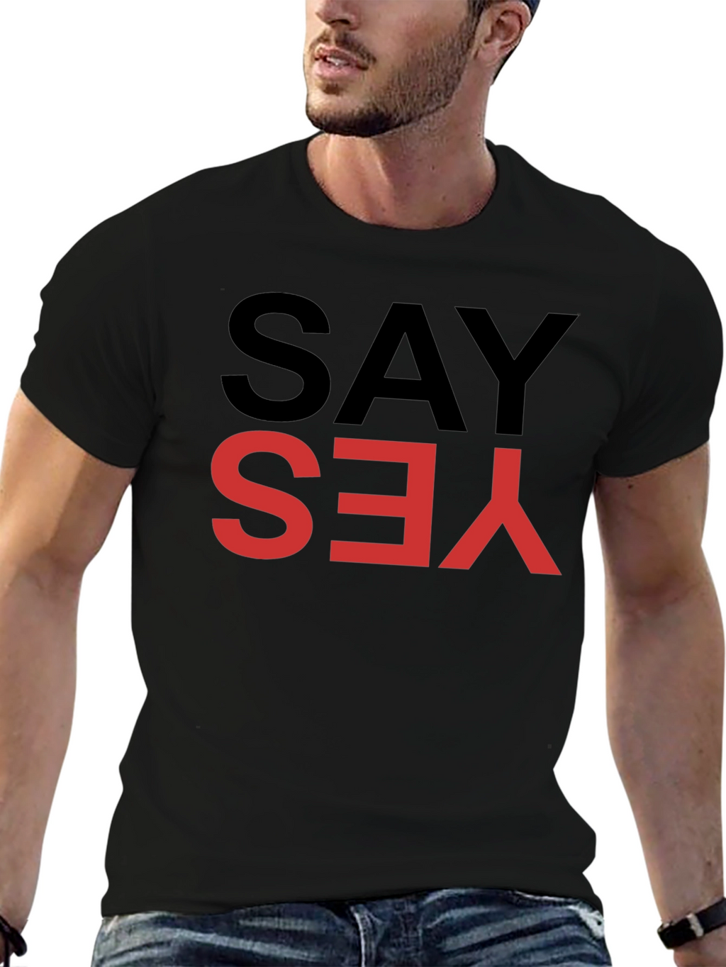 Say Yes Graphic Tee - Bold Statement Shirt