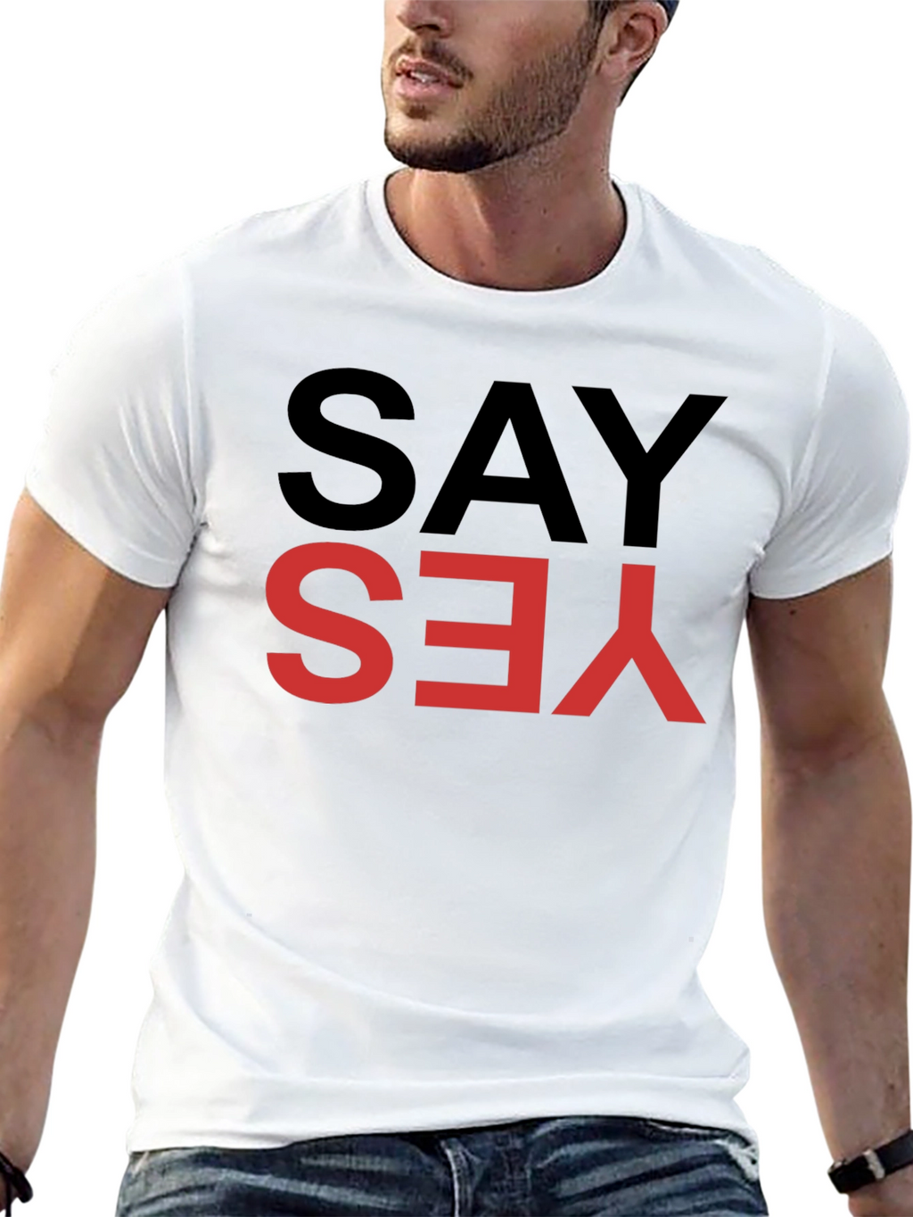 Say Yes Graphic Tee - Bold Statement Shirt
