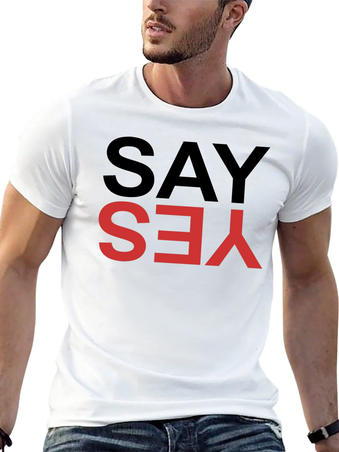 Say Yes Graphic Tee - Bold Statement Shirt