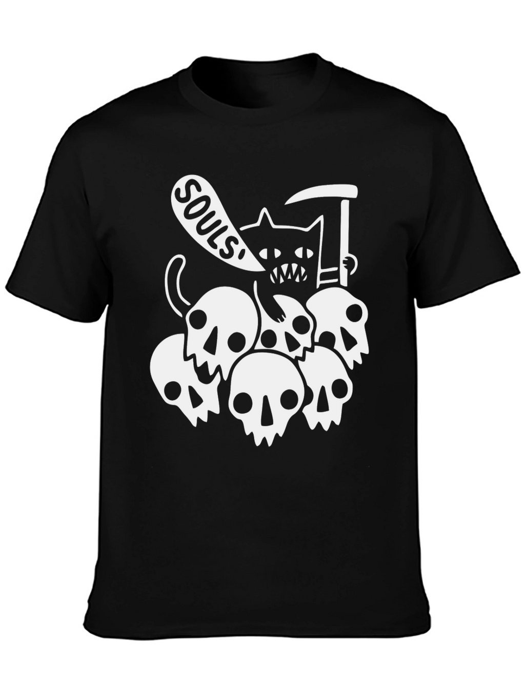 Grim Reaper Cat T-Shirt - Souls Design