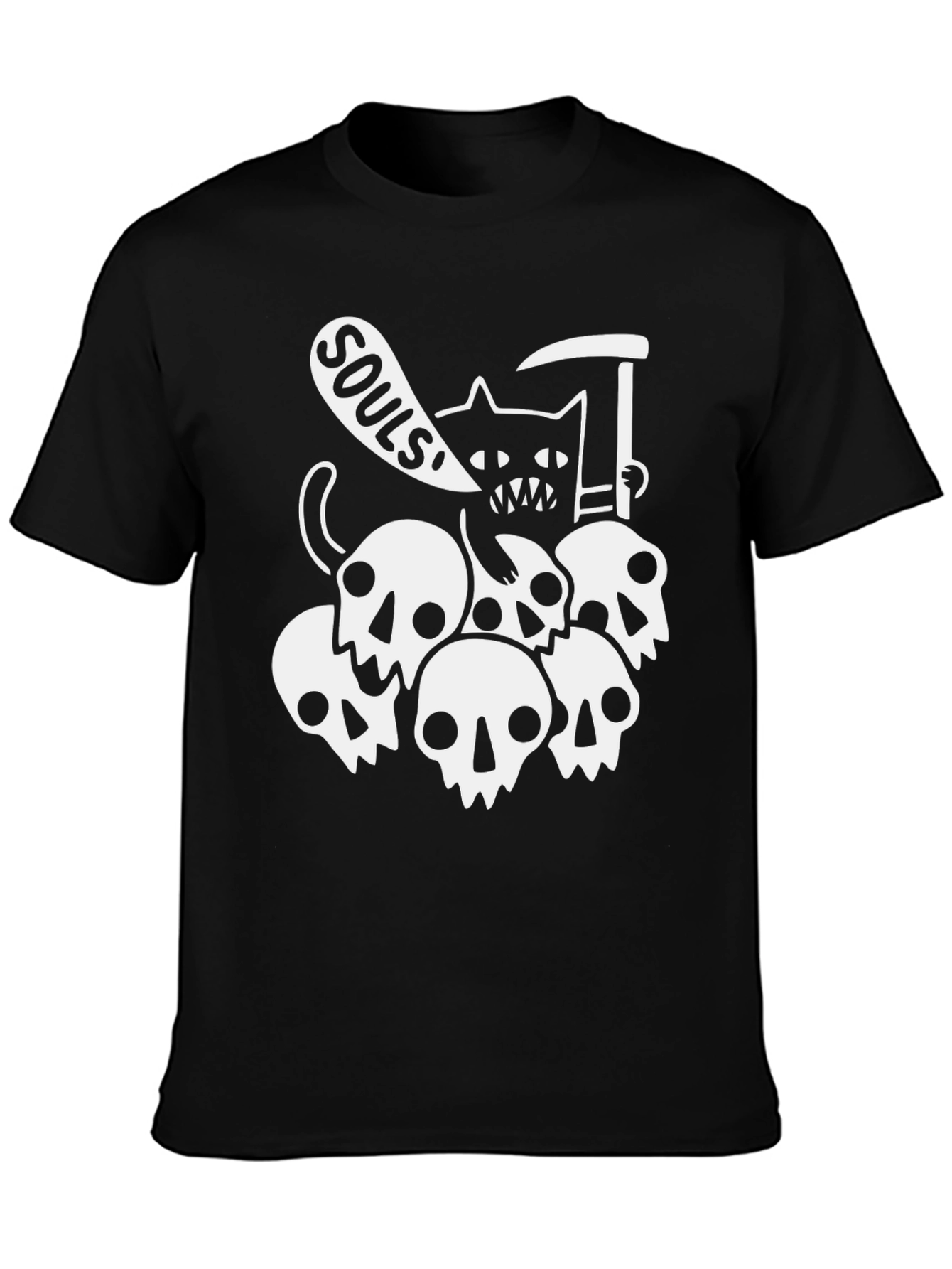 Grim Reaper Cat T-Shirt - Souls Design