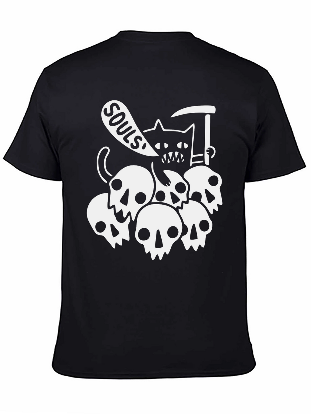 Grim Reaper Cat T-Shirt - Souls Design