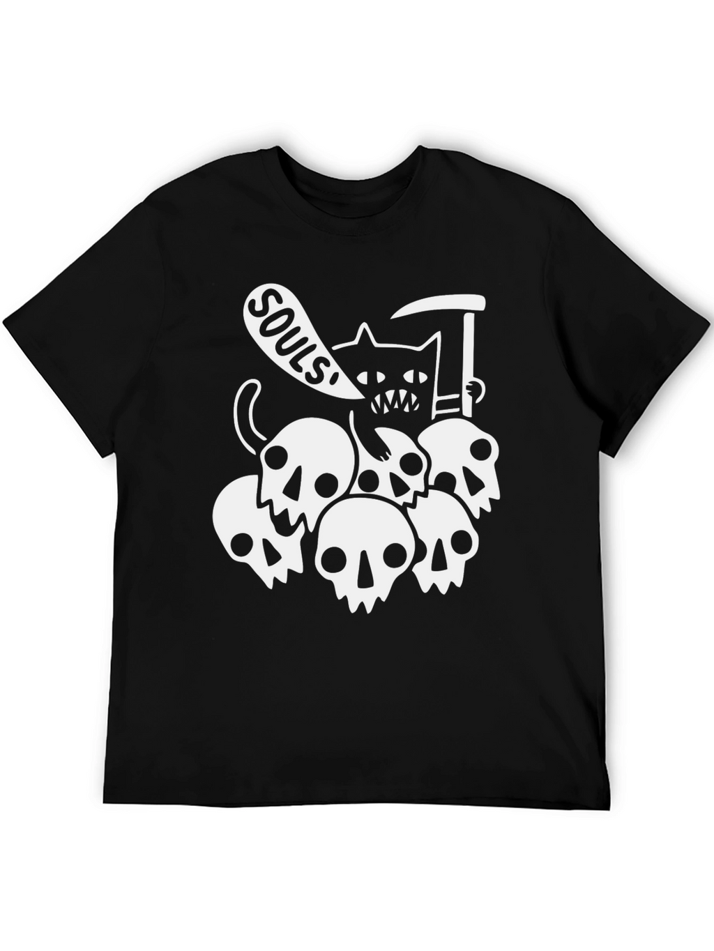 Grim Reaper Cat T-Shirt - Souls Design