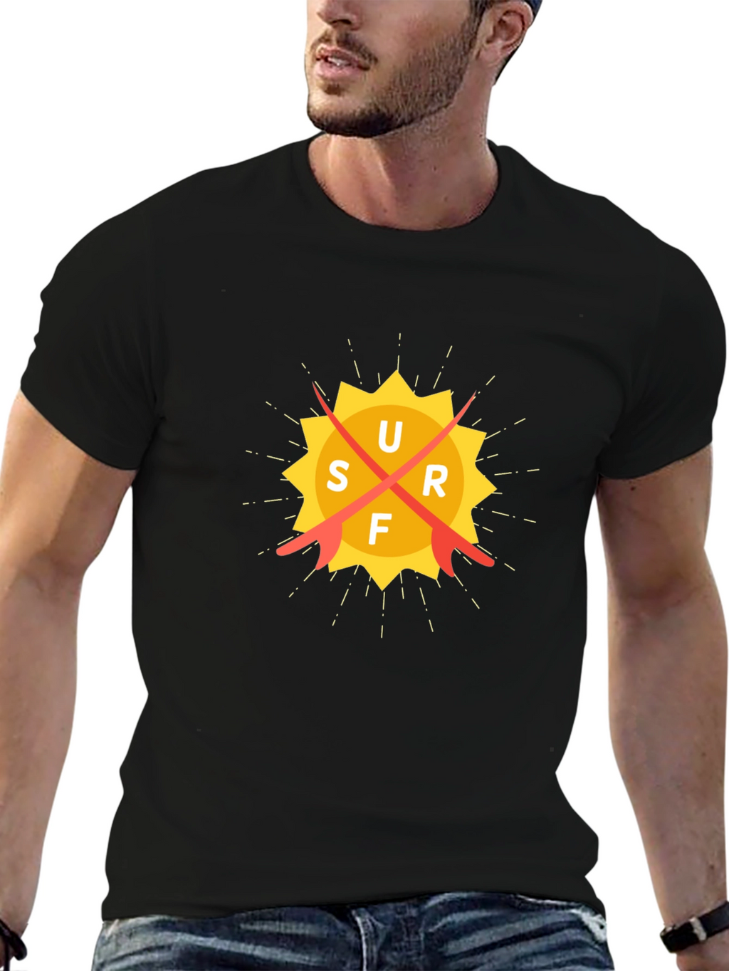 Surf Sun Graphic Tee - Black