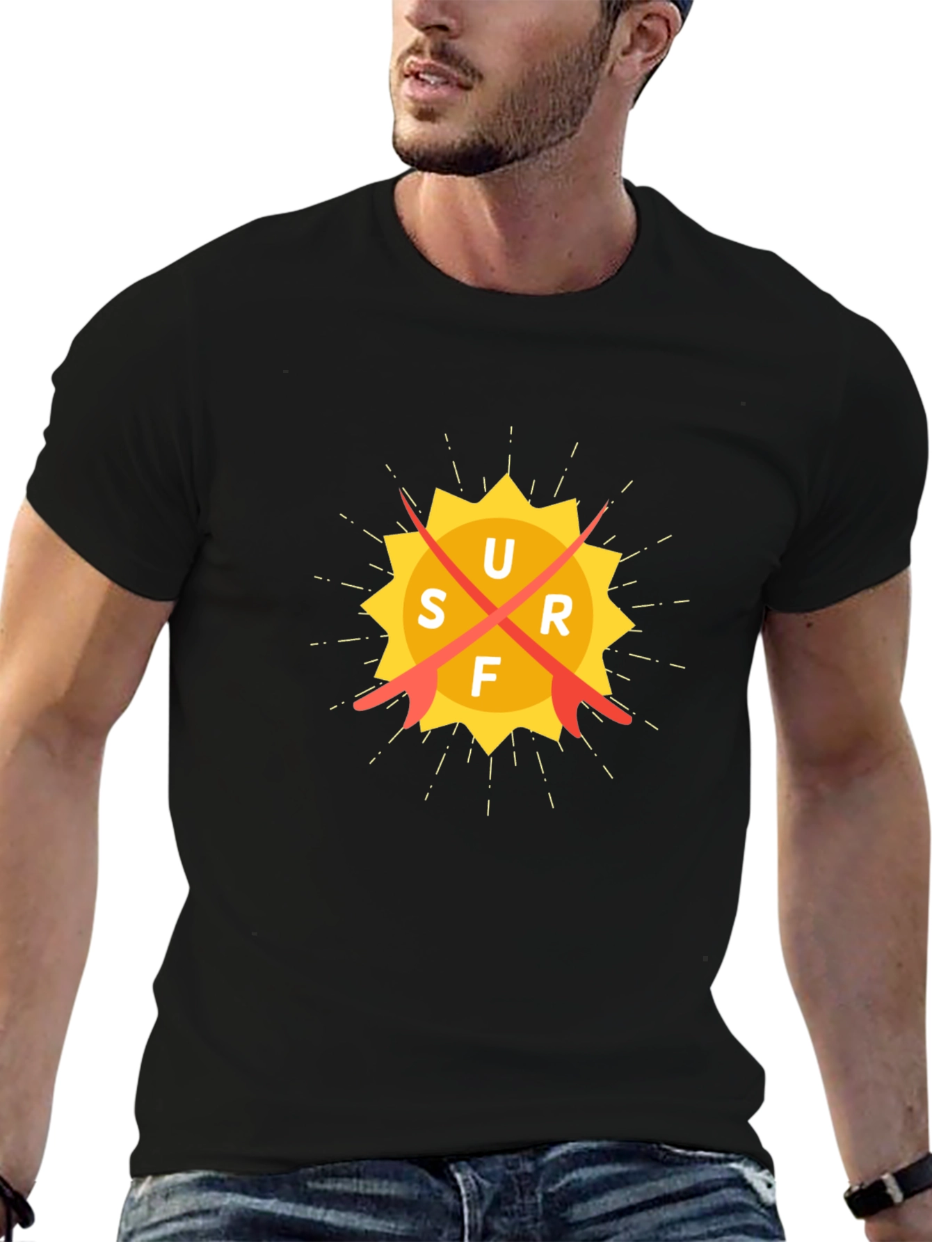 Surf Sun Graphic Tee - Black
