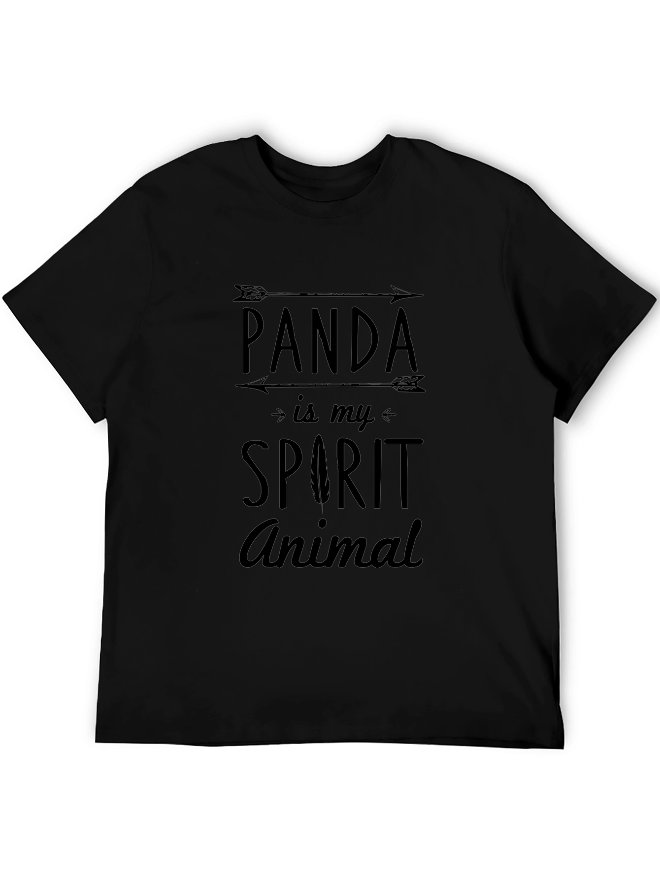 Panda is My Spirit Animal T-Shirt Black Cotton