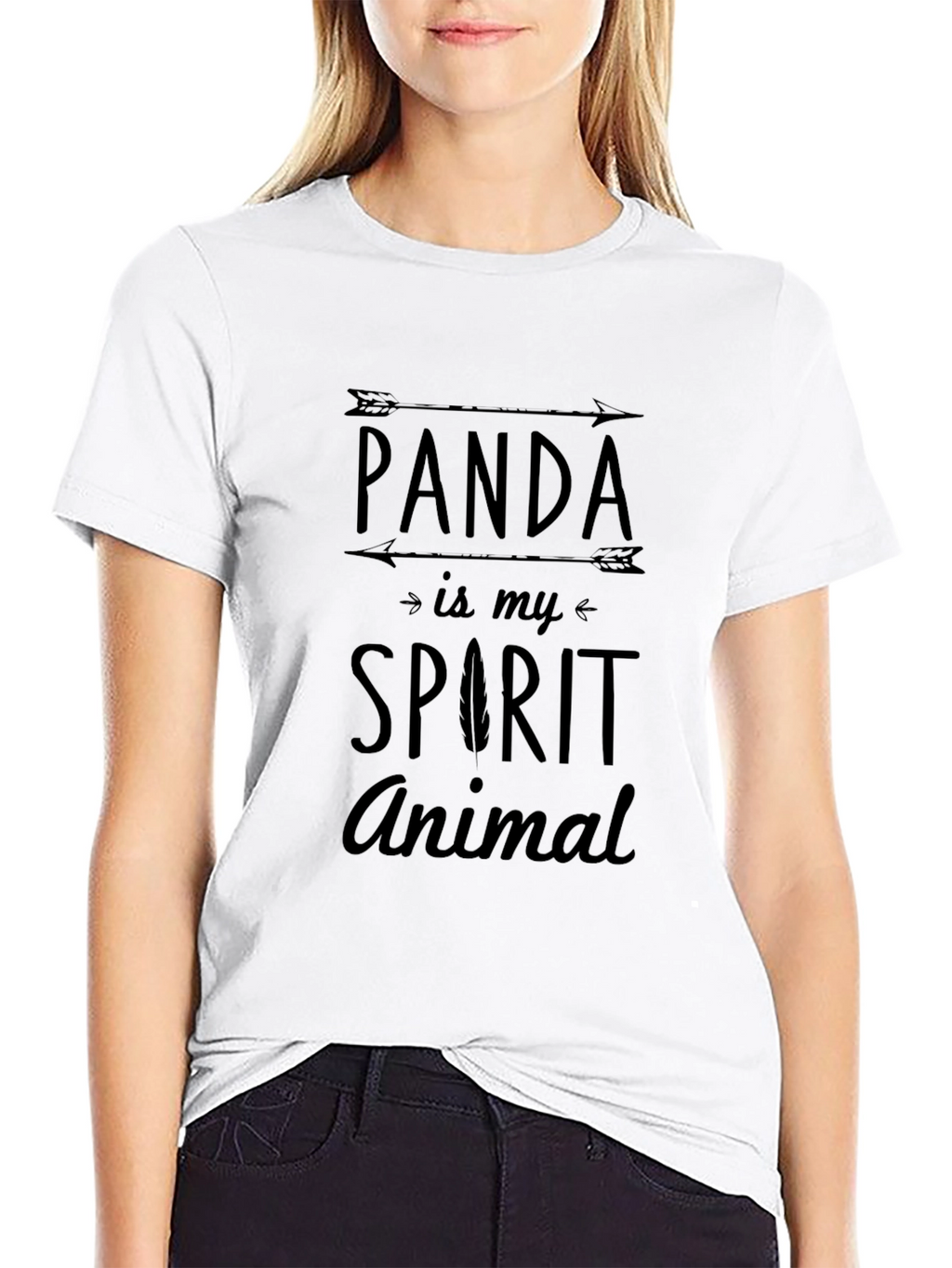 Panda is My Spirit Animal T-Shirt Black Cotton