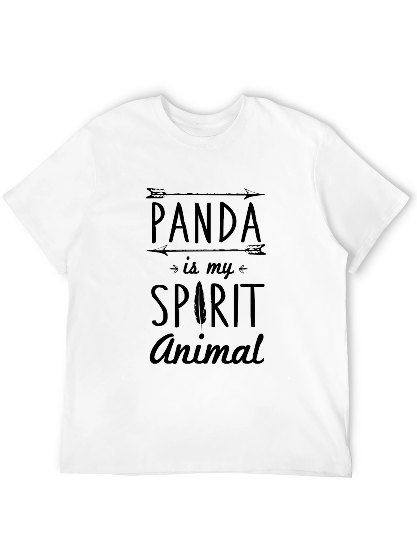 Panda is My Spirit Animal T-Shirt Black Cotton
