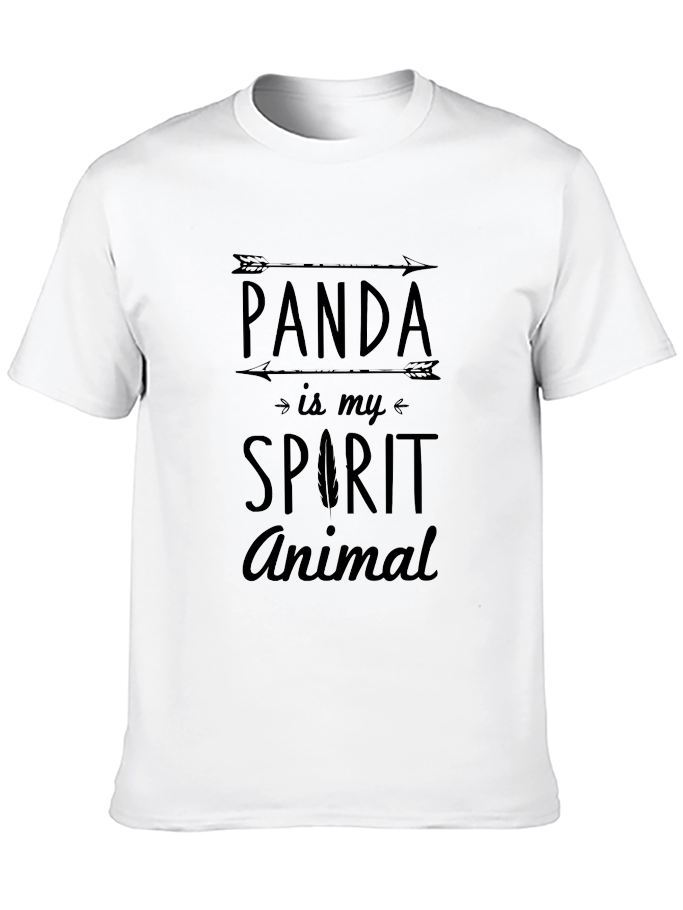Panda is My Spirit Animal T-Shirt Black Cotton