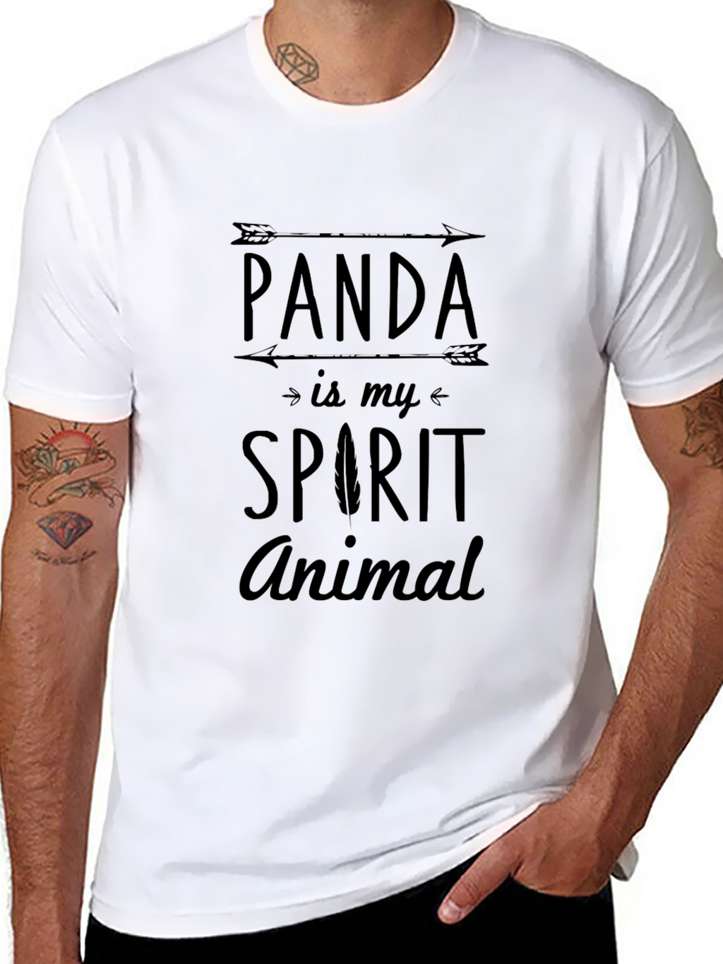 Panda is My Spirit Animal T-Shirt Black Cotton