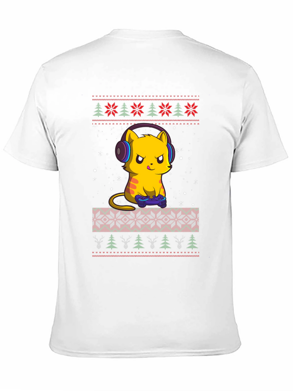Gamer Cat Christmas Ugly Sweater T-Shirt
