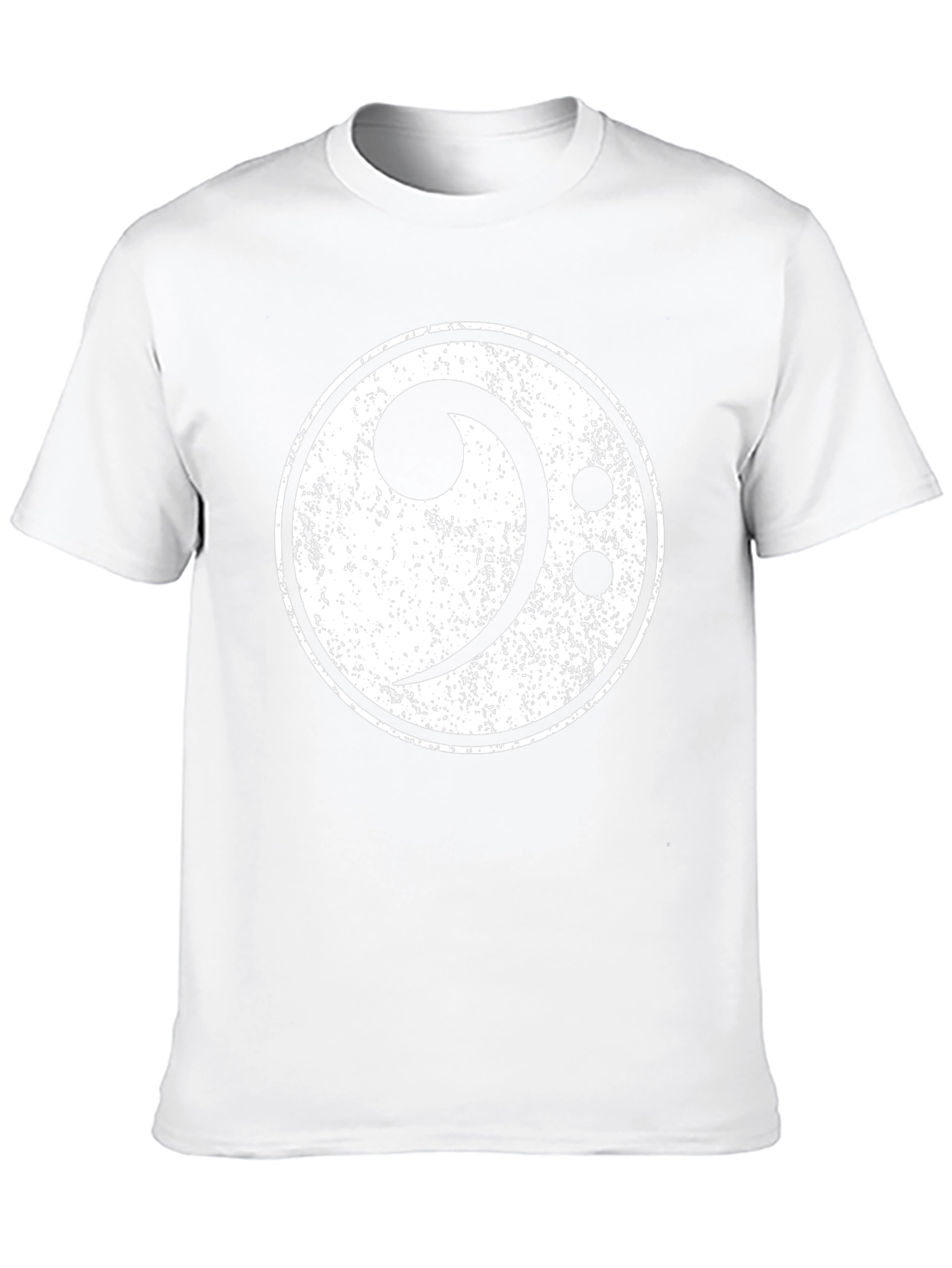 Bass Clef Distressed Graphic Black T-Shirt