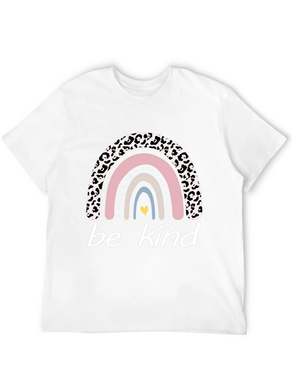 Be Kind Rainbow Leopard Print T-Shirt