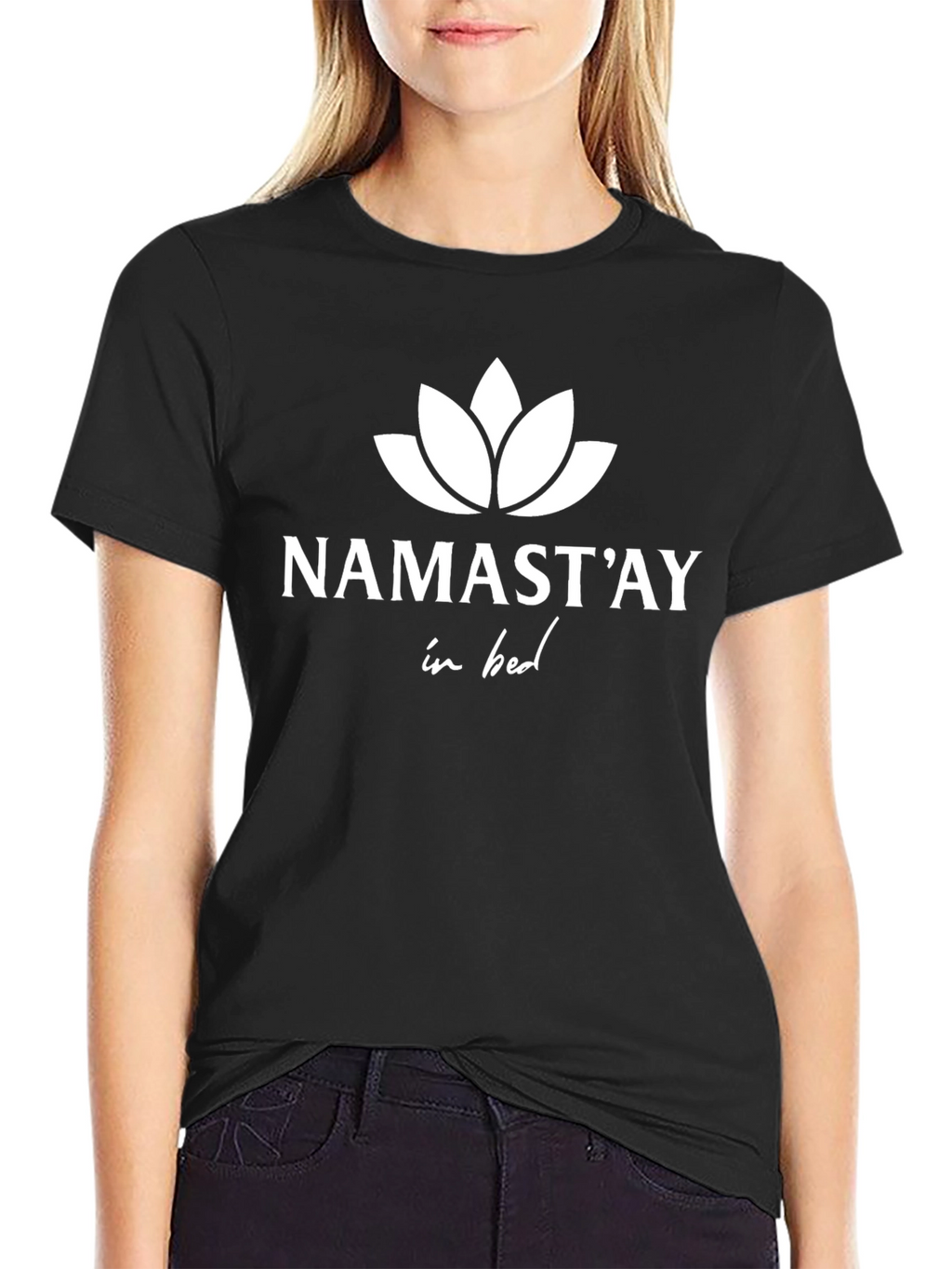 Namastay in Bed Black T-Shirt
