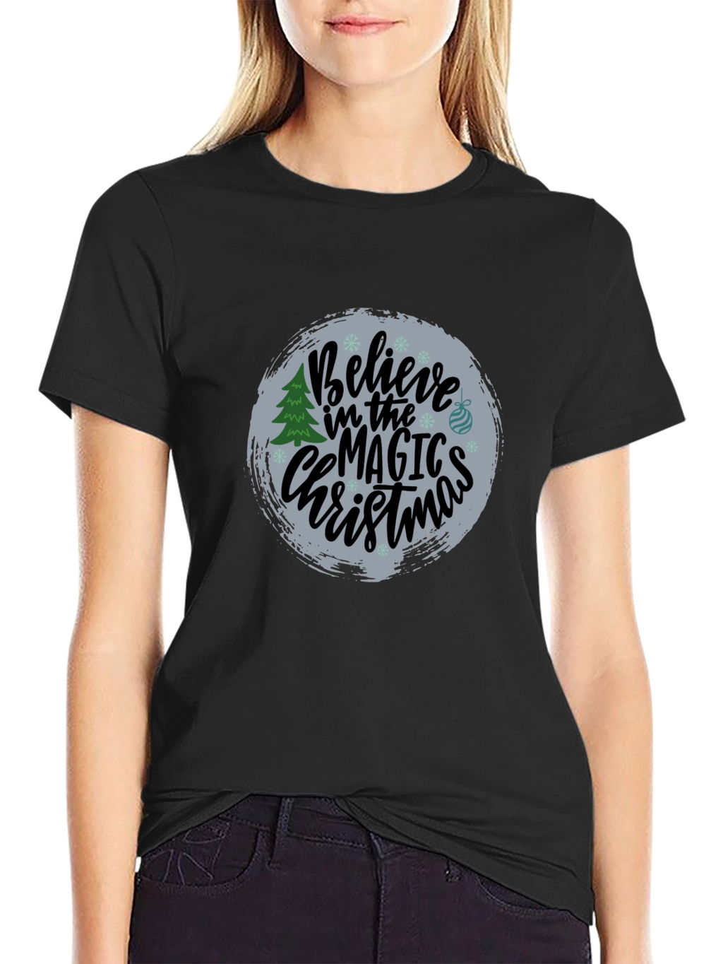 Believe in the Magic of Christmas Black T-Shirt
