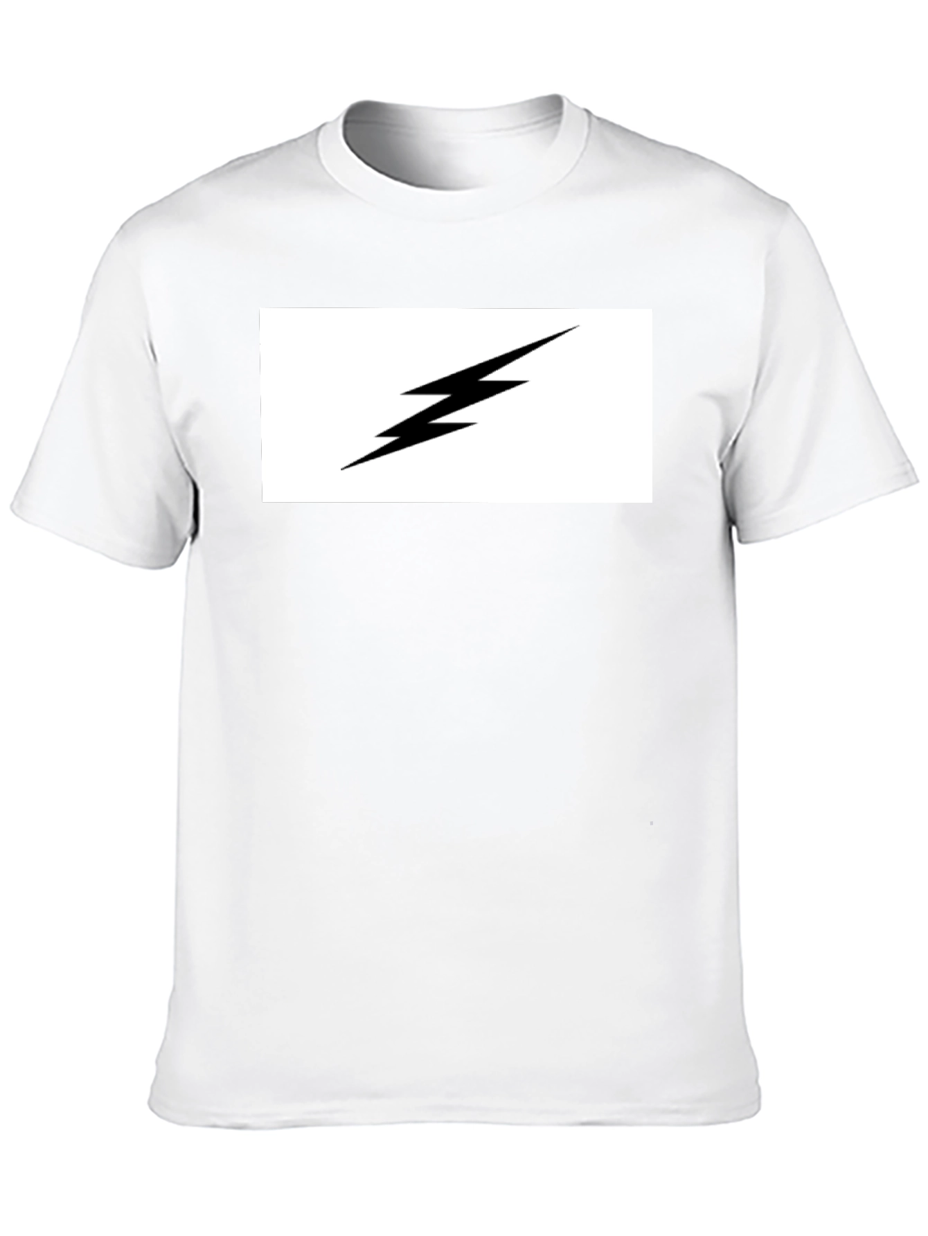 Lightning Bolt Graphic Tee - Black Cotton T-Shirt