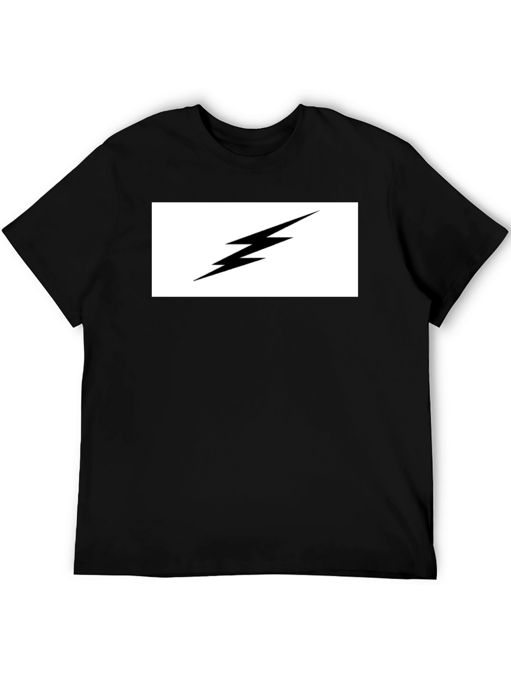 Lightning Bolt Graphic Tee - Black Cotton T-Shirt